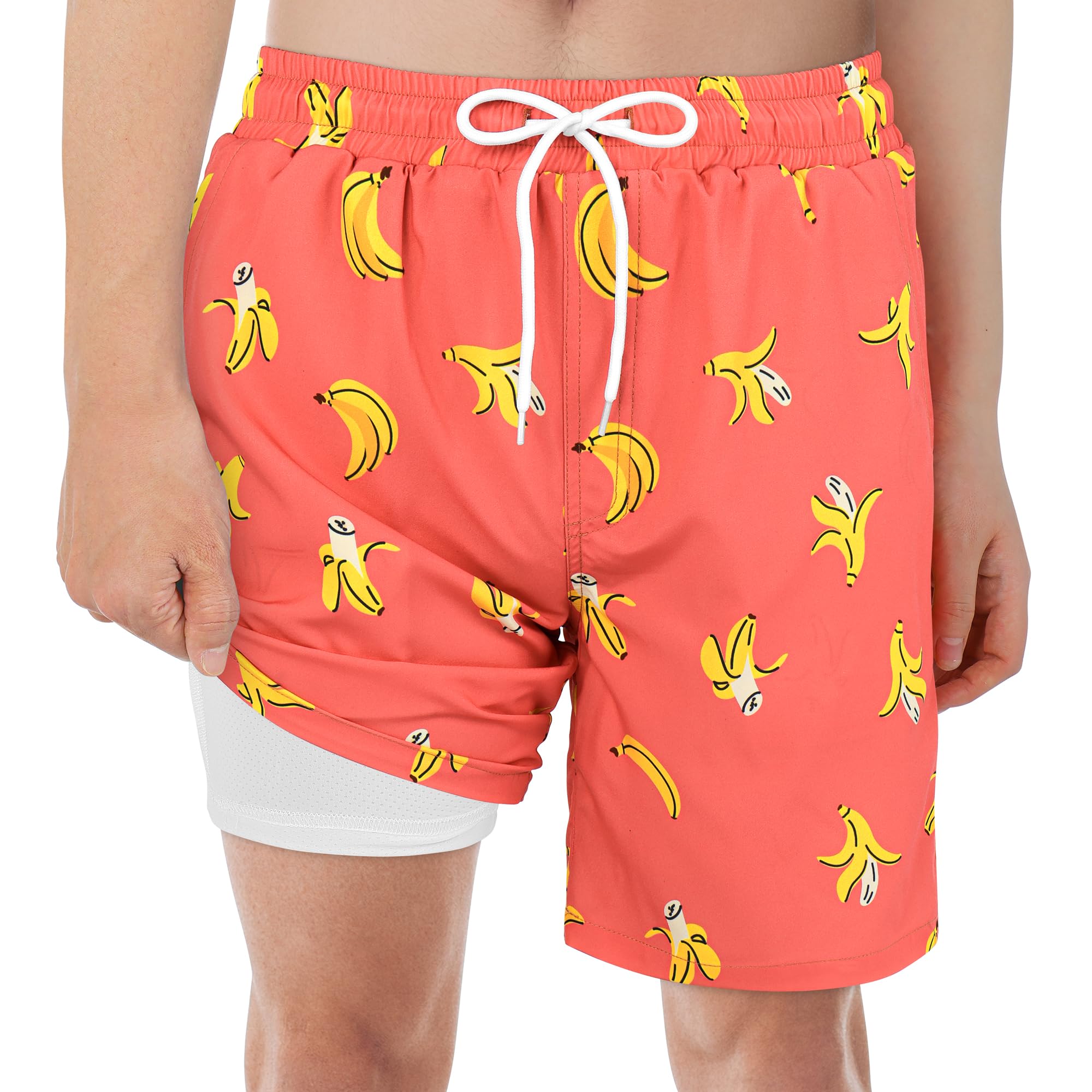 Boys' Quick Dry Swim Trunks UPF 50+ with Liner for Beach & Pool