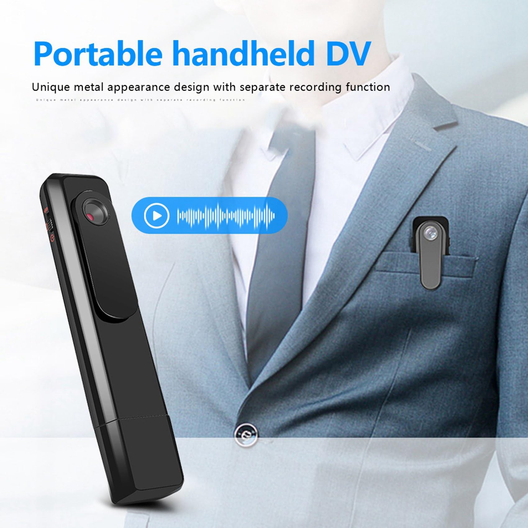 Casstad 5X HD Mini Wearable Body Camera - Portable Clip-On USB Camcorder with Loop Recording for Security, Police, Outdoor Adventures & Vlogging