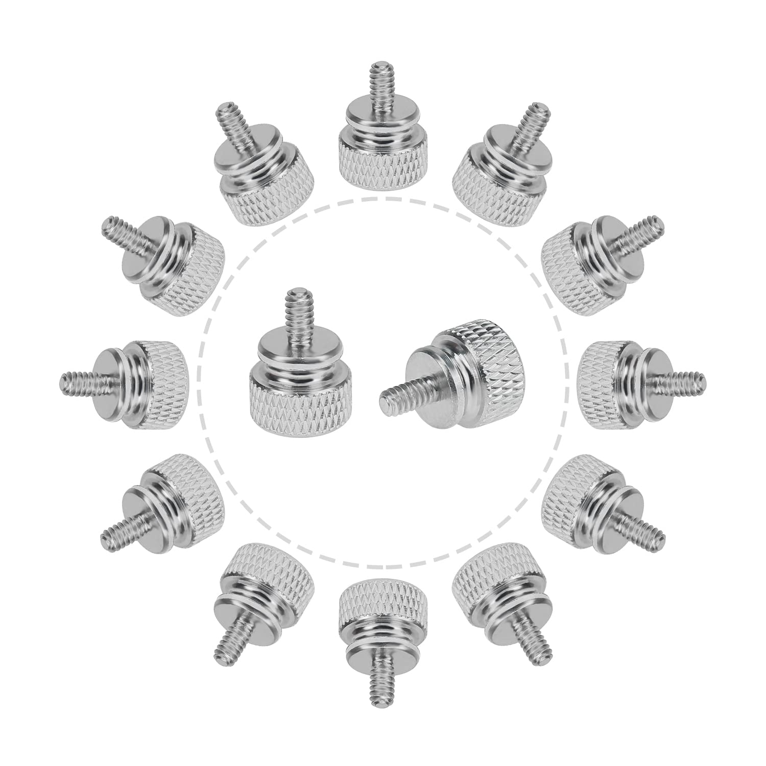 20-Pack 6-32 Thread Silver Anodized Aluminum Thumb Screws for PC Case, Cover, Power Supply & Hard Drives - Secure & Easy Installation for Computer Builds & Upgrades