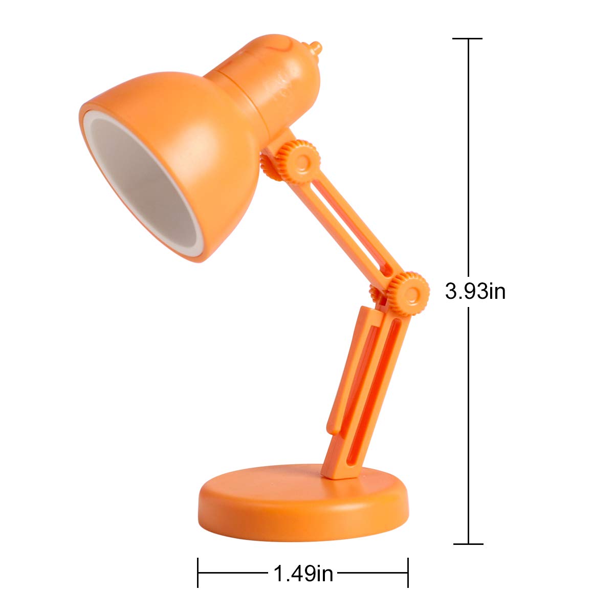 2 Pack LED Mini Table Lamp, Foldable Night Reading Light for Home, Office & Bedroom - Portable Eye Protection Book Light for Computer, Study & Travel - LD02 Orange