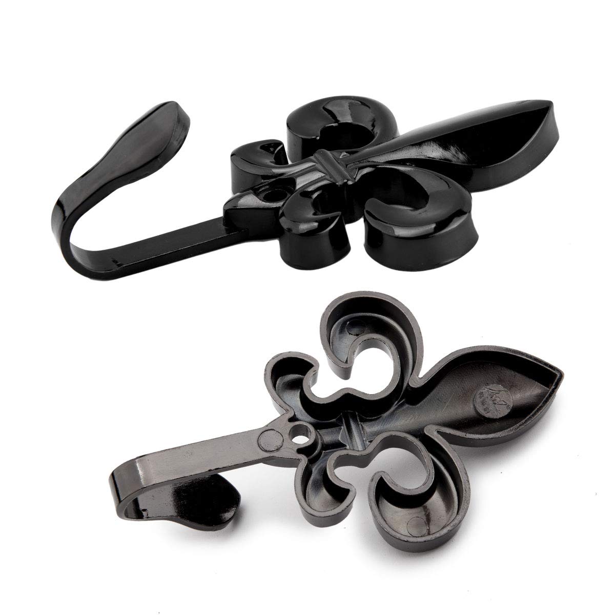 Heavy Duty Metal Wall Hooks - 4 Pack Black Bathroom & Coat Hooks for Towels, Robes, Hats, Scarves, Belts, Bags & More - Durable Decorative Hanging Hooks for Home, Office & Dorm Organization