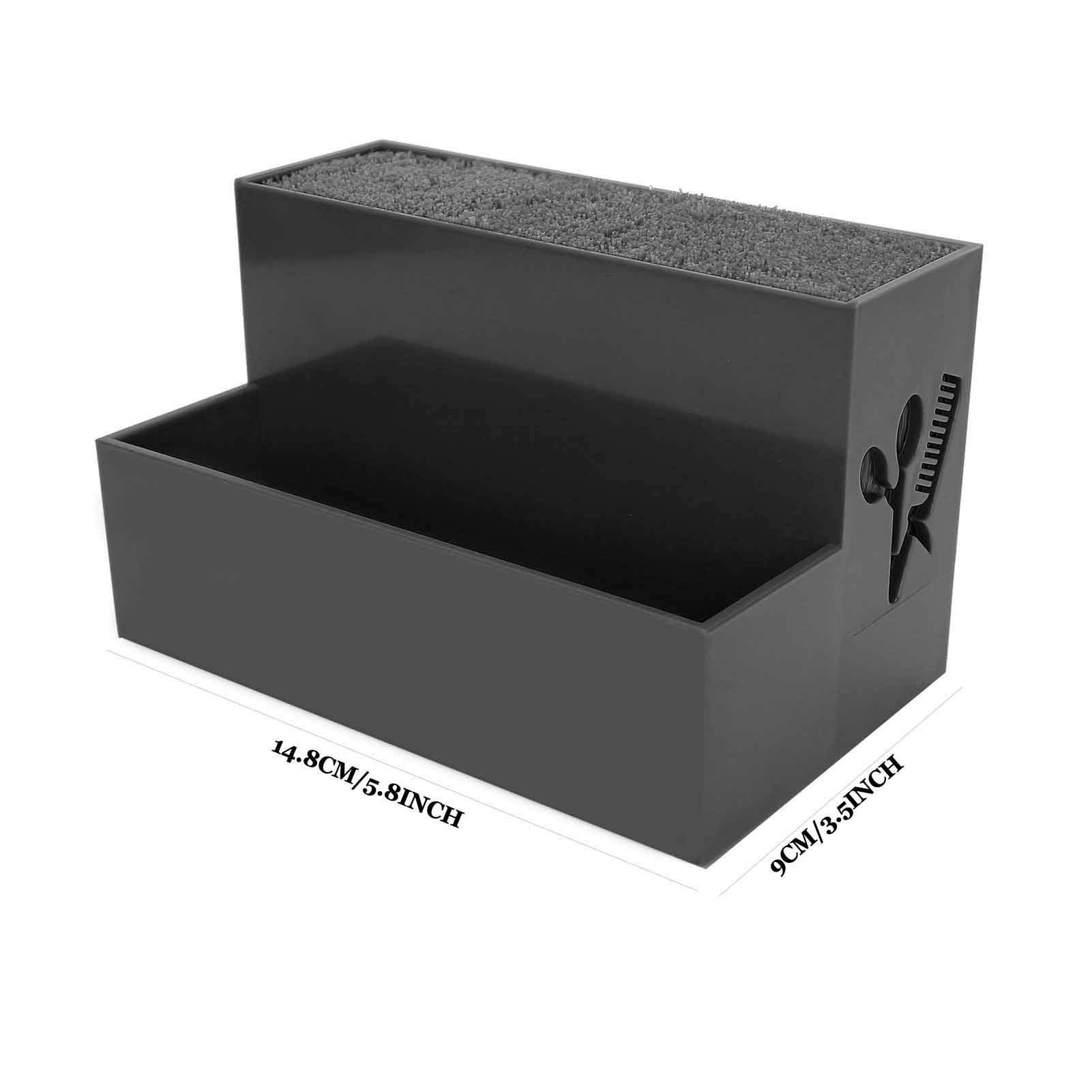YUYTE Salon Scissors Storage Holder - Large Hairdressing Organizer Box for Hair Clips, Combs & Scissors - Black Desktop Organizer for Barber Shops & Home Styling Stations