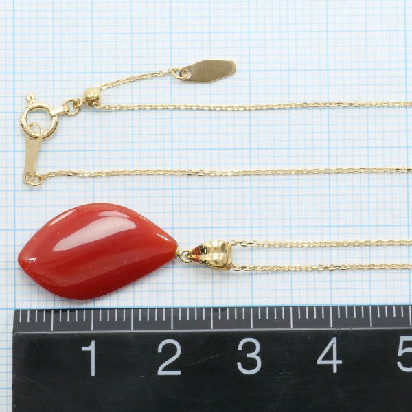 18K Yellow Gold Coral Necklace - Elegant Handmade Jewelry for Women, Perfect for Weddings, Parties & Special Occasions