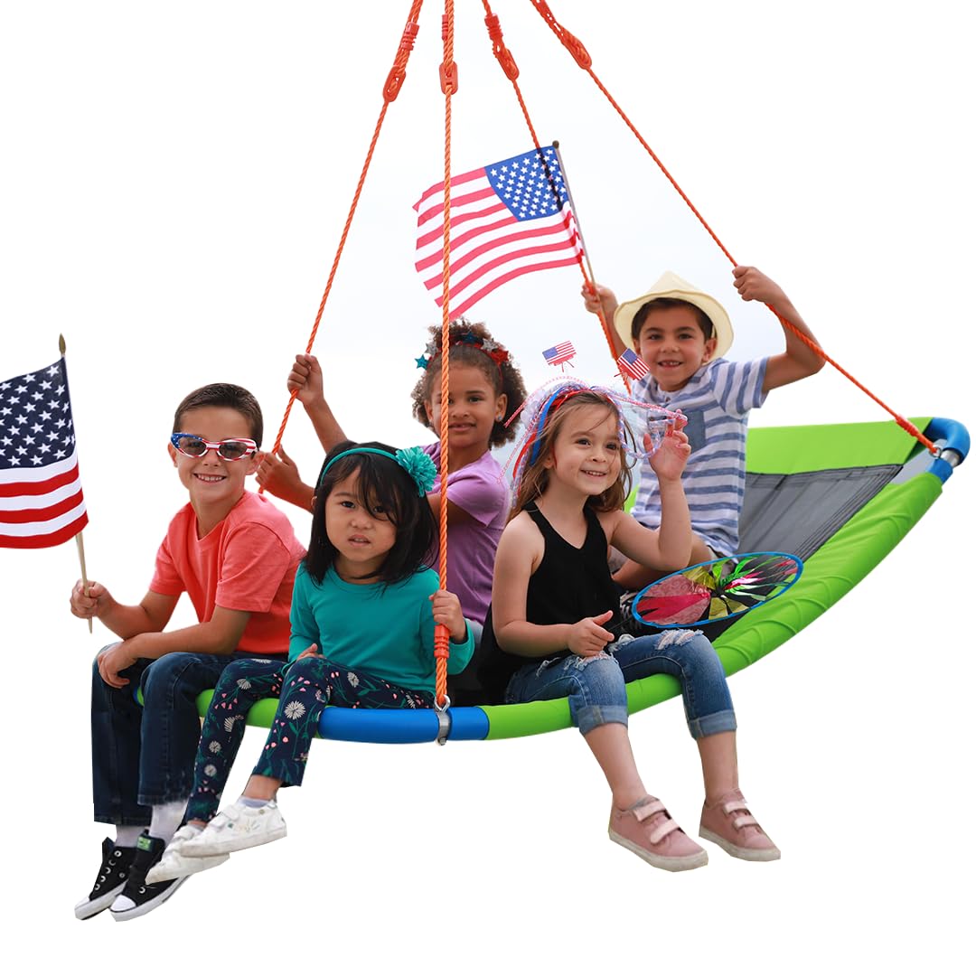 Outdoor Tree Swing for Kids and Adults - 40 Inch Heavy Duty Saucer Swing with 800LB Capacity - Perfect for Backyard, Garden, and Playground Fun