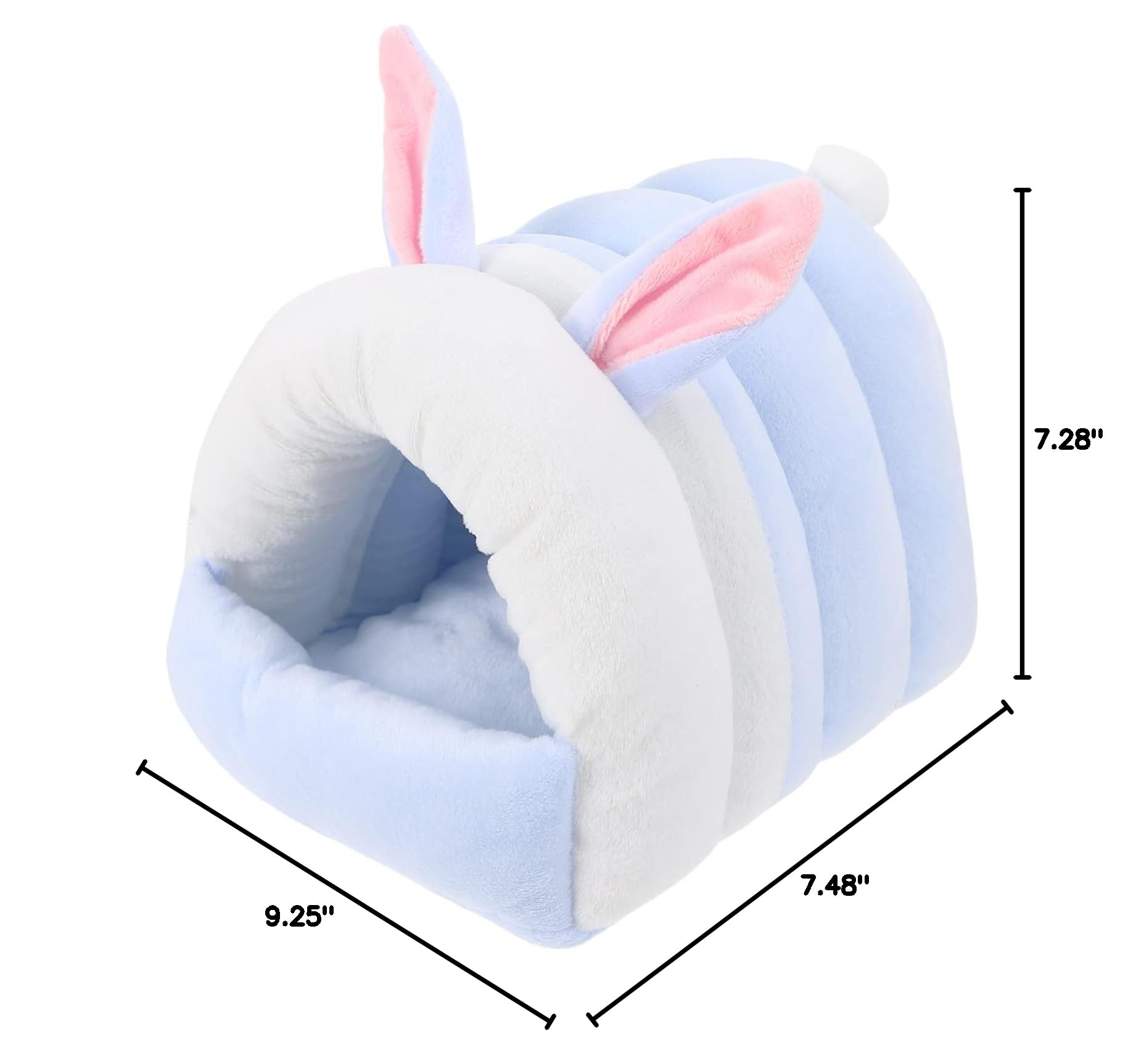 Balacoo Hamster Nest - Warm Hanging Bed & Hideout for Small Pets, Plush Hammock with Stuffed Bunnies, Cozy Cotton House for Hamsters, Gerbils & Mice - Perfect for Winter Warmth & Cage Comfort
