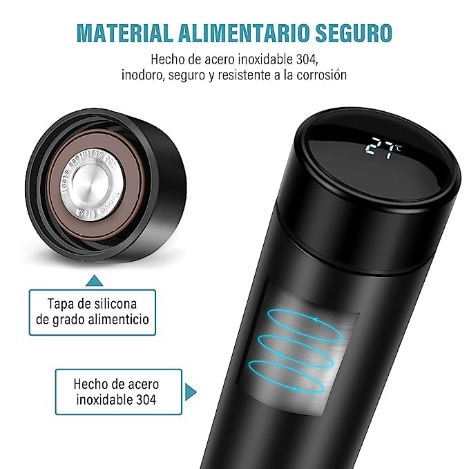 Premium NNS 500ml Stainless Steel Vacuum Insulated Smart Water Bottle with LED Temperature Display | Keeps Hot & Cold for 24 Hours | Perfect for Travel, Hiking, Gym & Outdoor Activities