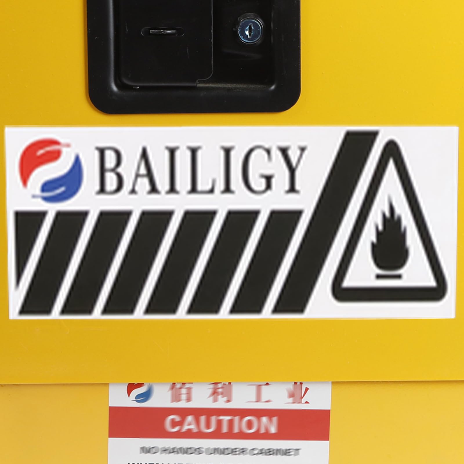 12 Gallon Flammable Liquid Safety Storage Cabinet - Leak-Proof, Manual Close, Welded Steel Construction with Adjustable Shelf & Warning Label - Ideal for Commercial Workshops, Home Garages, Laboratories & Paint Storage Areas