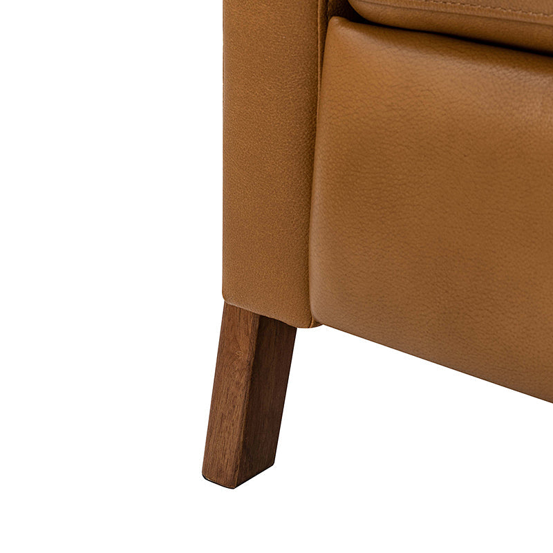 Premium Genuine Leather Power Recliner with Solid Wood Frame - Electric Massage Chair for Living Room, Home Theater & Office - Comfortable Modern Reclining Sofa with USB Charger
