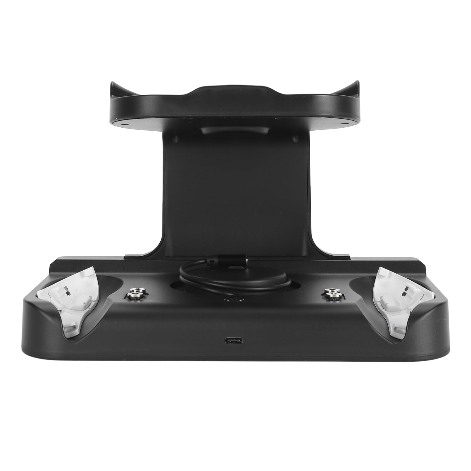 VR Charging Station with RGB Lights, Wall Mount & Fast Charging, 2x1800mAh Controller Charger - Perfect for VR Headset Accessories (Black) - Ideal for Gaming Setups & VR Enthusiasts