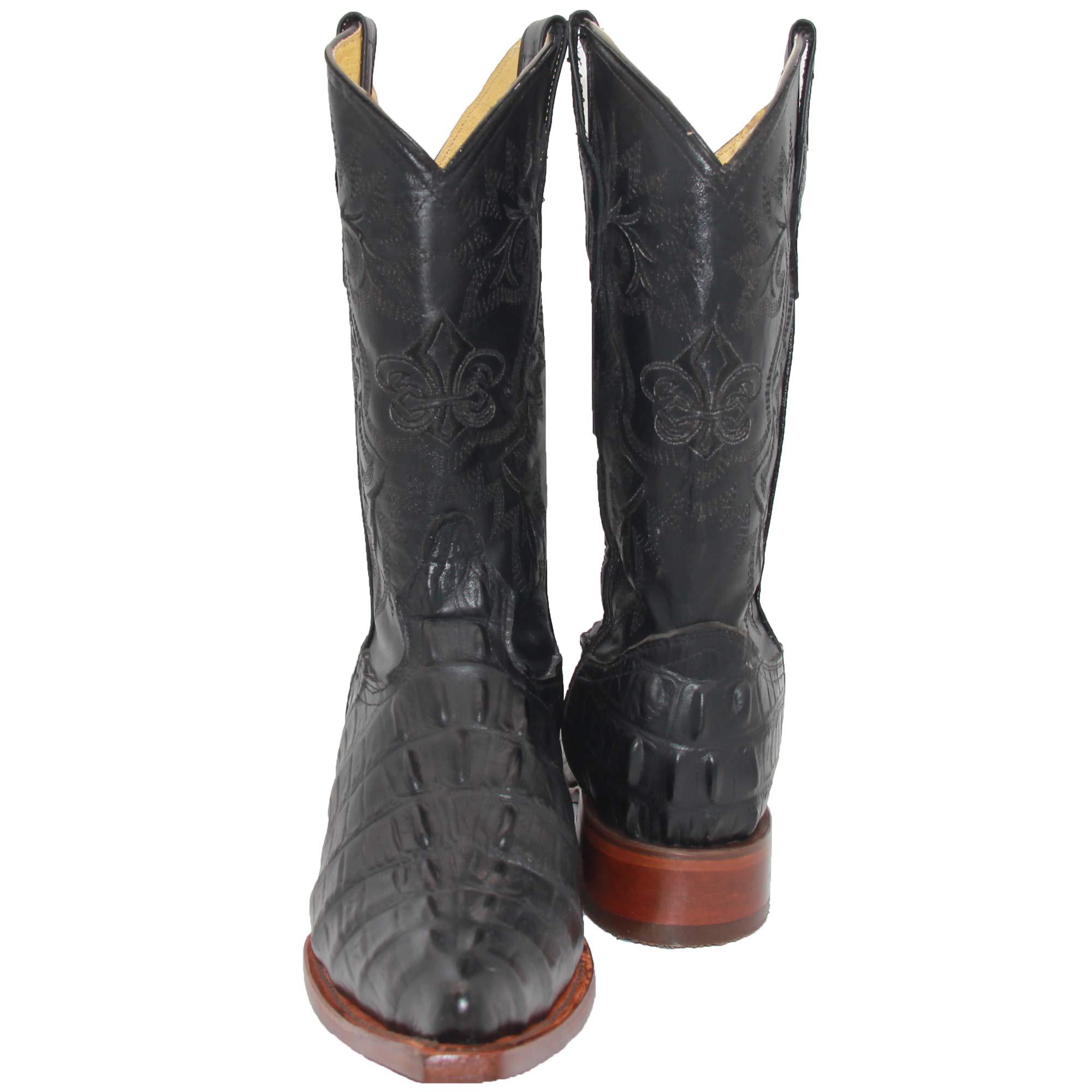 Premium Men's Genuine Leather Crocodile Print Snip Toe Western Cowboy Boots - Stylish & Durable for Rodeo, Country Dance & Casual Wear