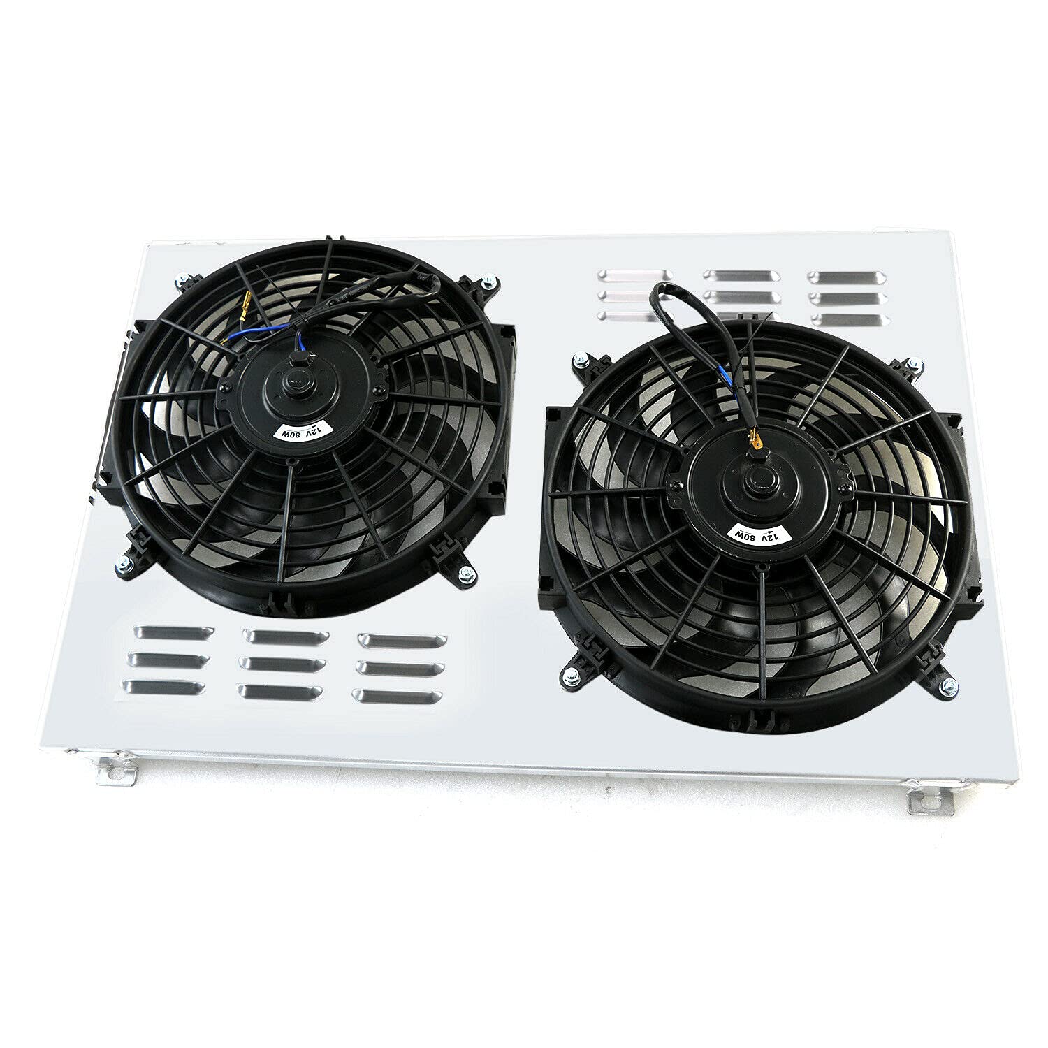 ECMRAD Aluminum Radiator Shroud with Dual Electric Fans for 1968-1972 Oldsmobile Cutlass & Chevelle Malibu - Fits 5.7L 6.6L 7.5L V8 Engines | High-Performance Cooling Upgrade for Classic Car Restoration & Hot Rod Builds