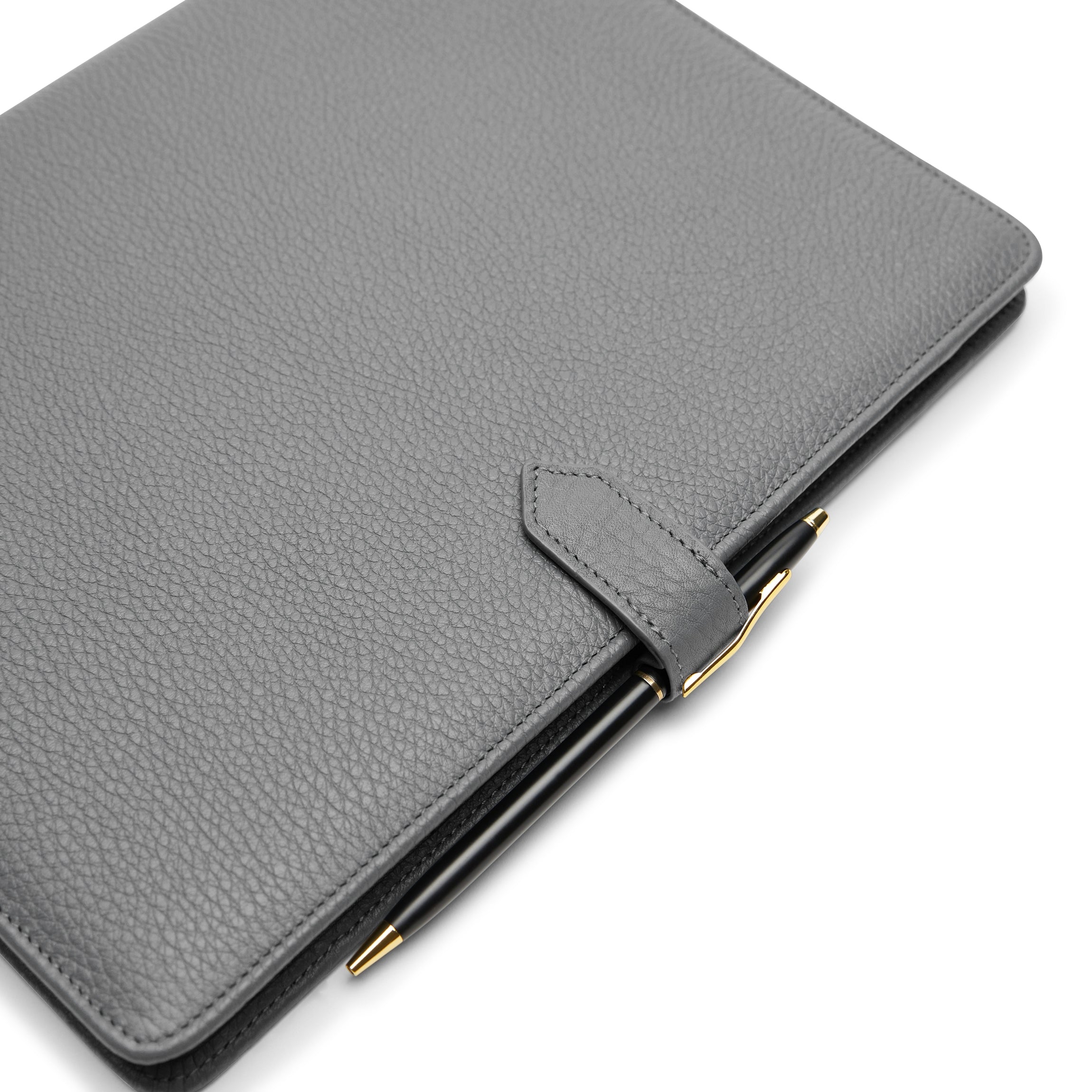 B5 Professional Snap Padfolio in Smoke Color - Perfect for Business Meetings, Interviews, and Office Organization | Premium Leather Portfolio with Notepad Holder