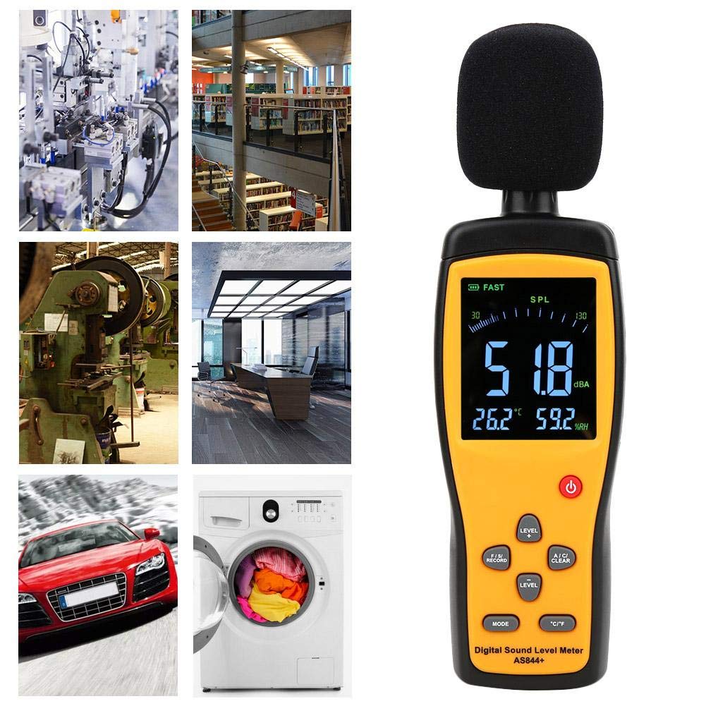 AS844+ Digital Sound Level Meter - Professional Decibel Meter for Noise Monitoring, Sound Measurement & DB Testing - Perfect for Home, Workplace, and Industrial Use