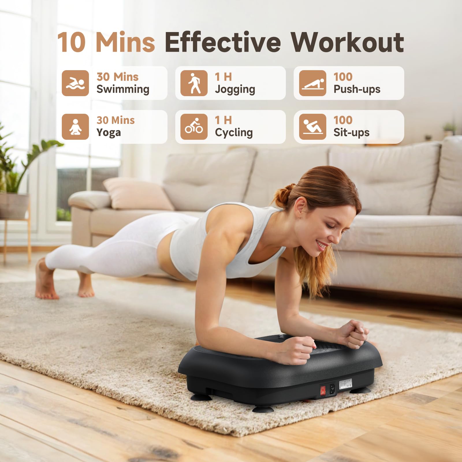 Vibration Plate Exercise Machine for Home Gym - Full Body Workout Equipment for Women & Men | Power Shaping, Lymphatic Drainage & Fitness Training | Compact Vibrating Platform for Weight Loss & Muscle Toning | Perfect for Small Spaces & Home Workouts