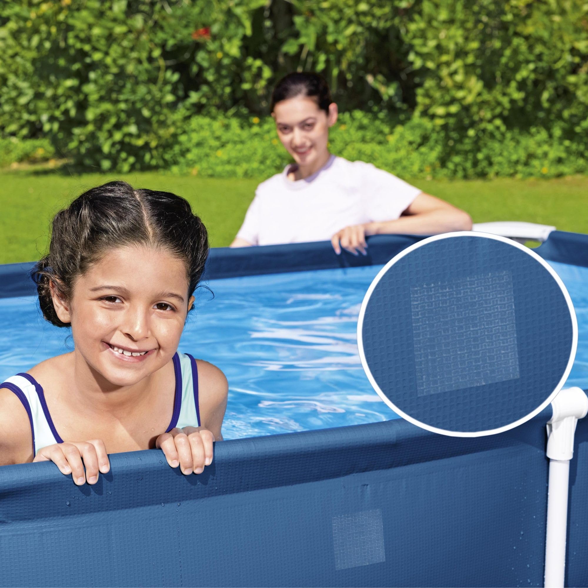 Bestway 10 x 2.5 Inch Square Underwater Pool Repair Patches - Heavy Duty Vinyl Patch Kit for Inflatable Pools, Swim Rings & Air Mattresses - Quick Fix for Leaks & Tears