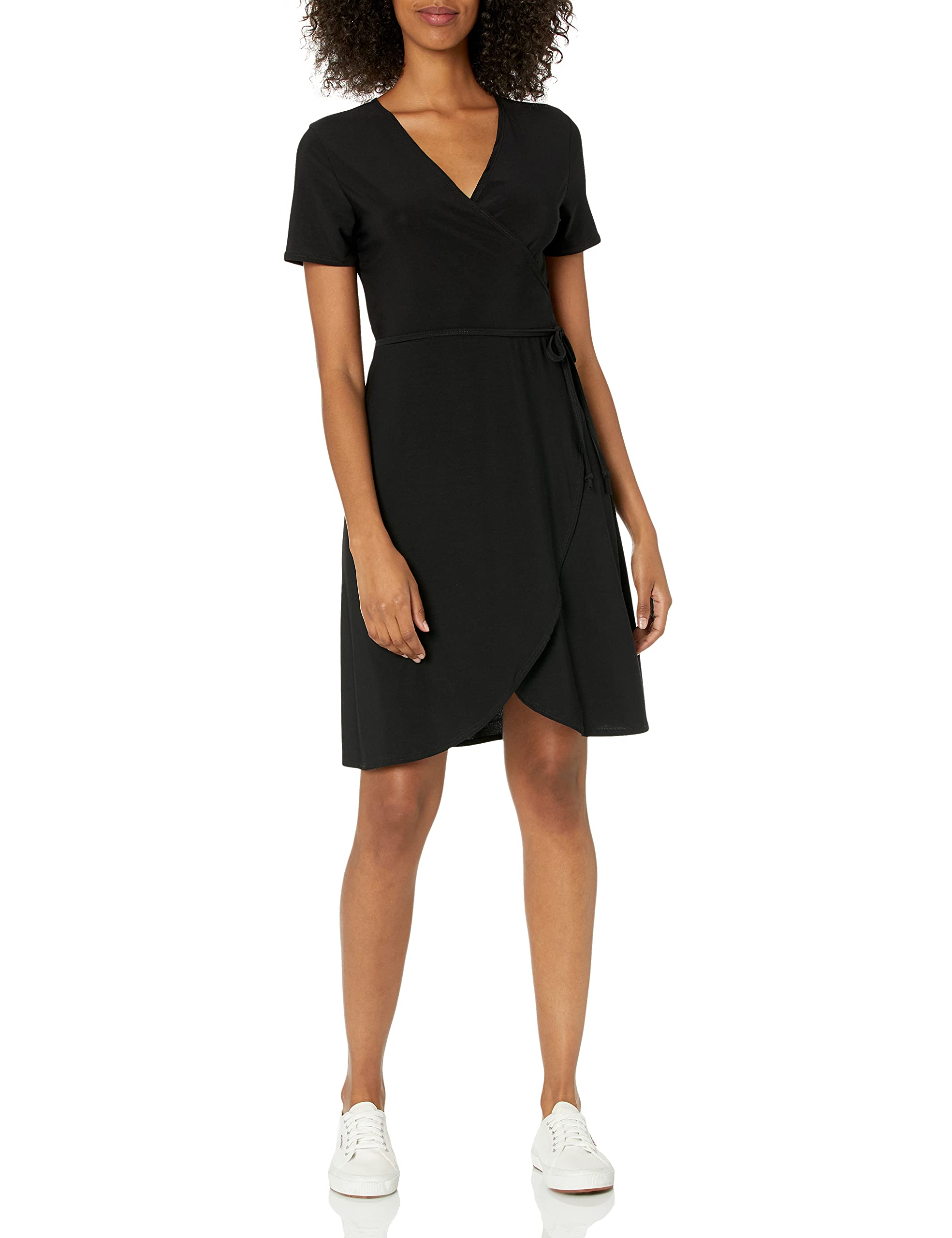 Star Vixen Women's Short Sleeve Wrap Dress - Ballet-Inspired Flowy Midi Dress for Summer | Perfect for Date Nights, Weddings & Office Wear
