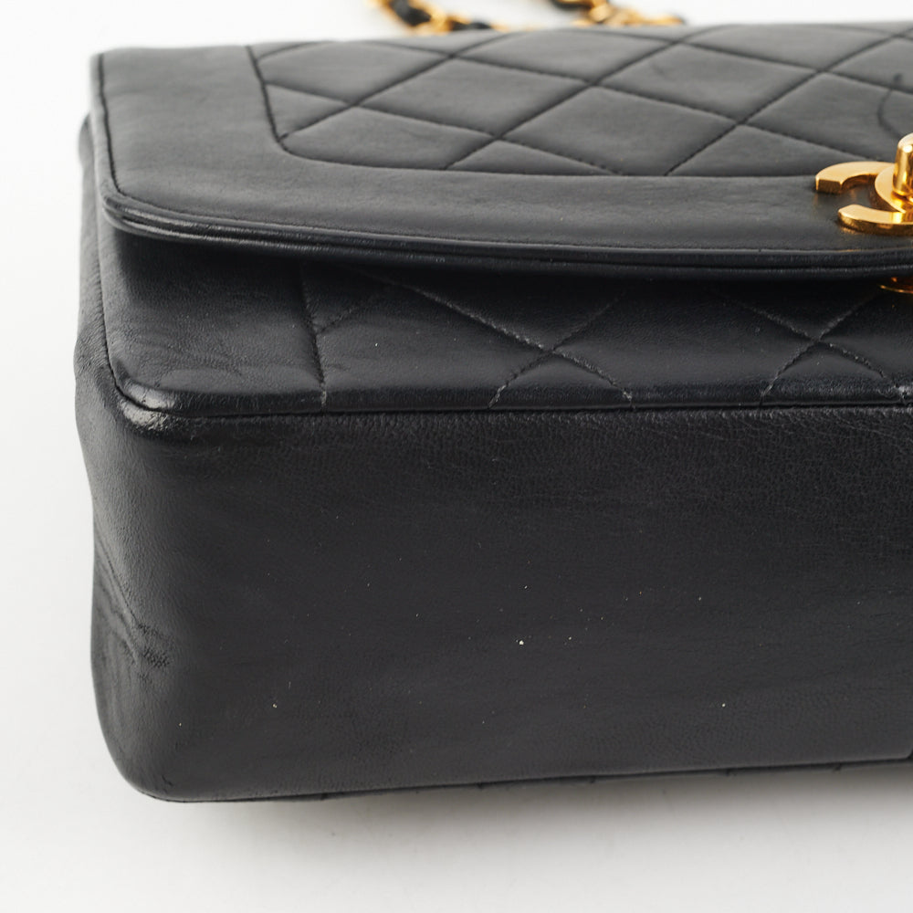 Chanel Medium Diana Black Leather Shoulder Bag - Luxury Designer Handbag for Women | Perfect for Work, Travel & Evening Events