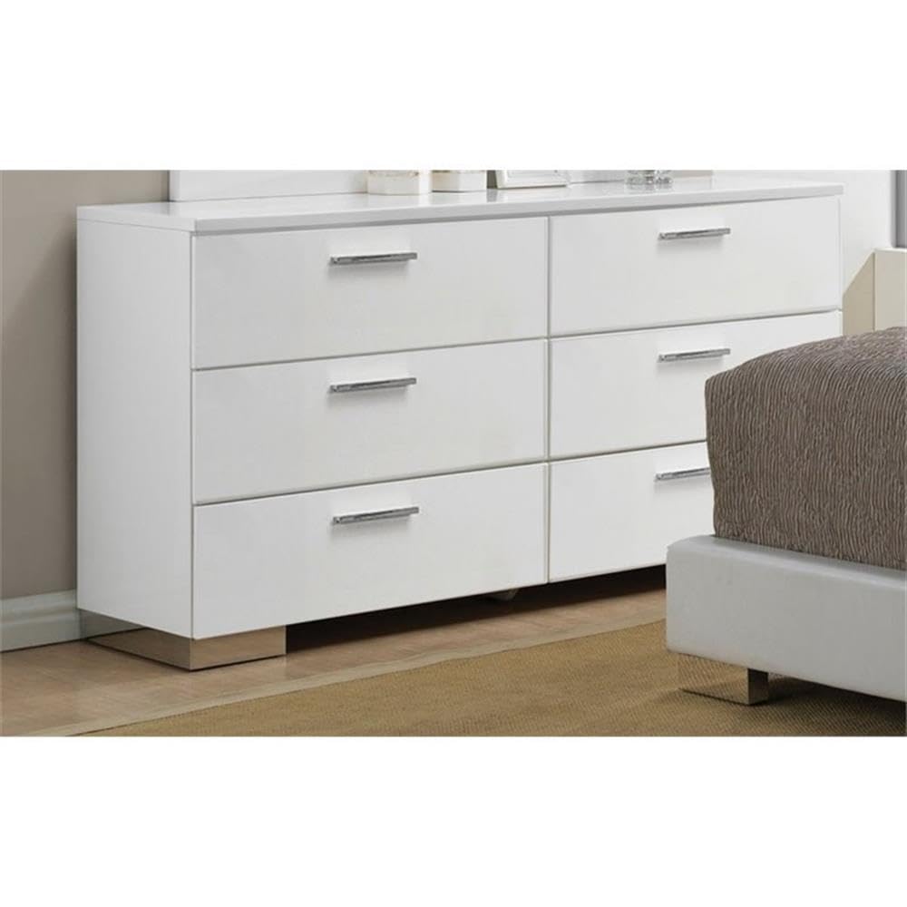 Acme Lorimar 6-Drawer White Dresser - Perfect for Bedroom Storage & Organization
