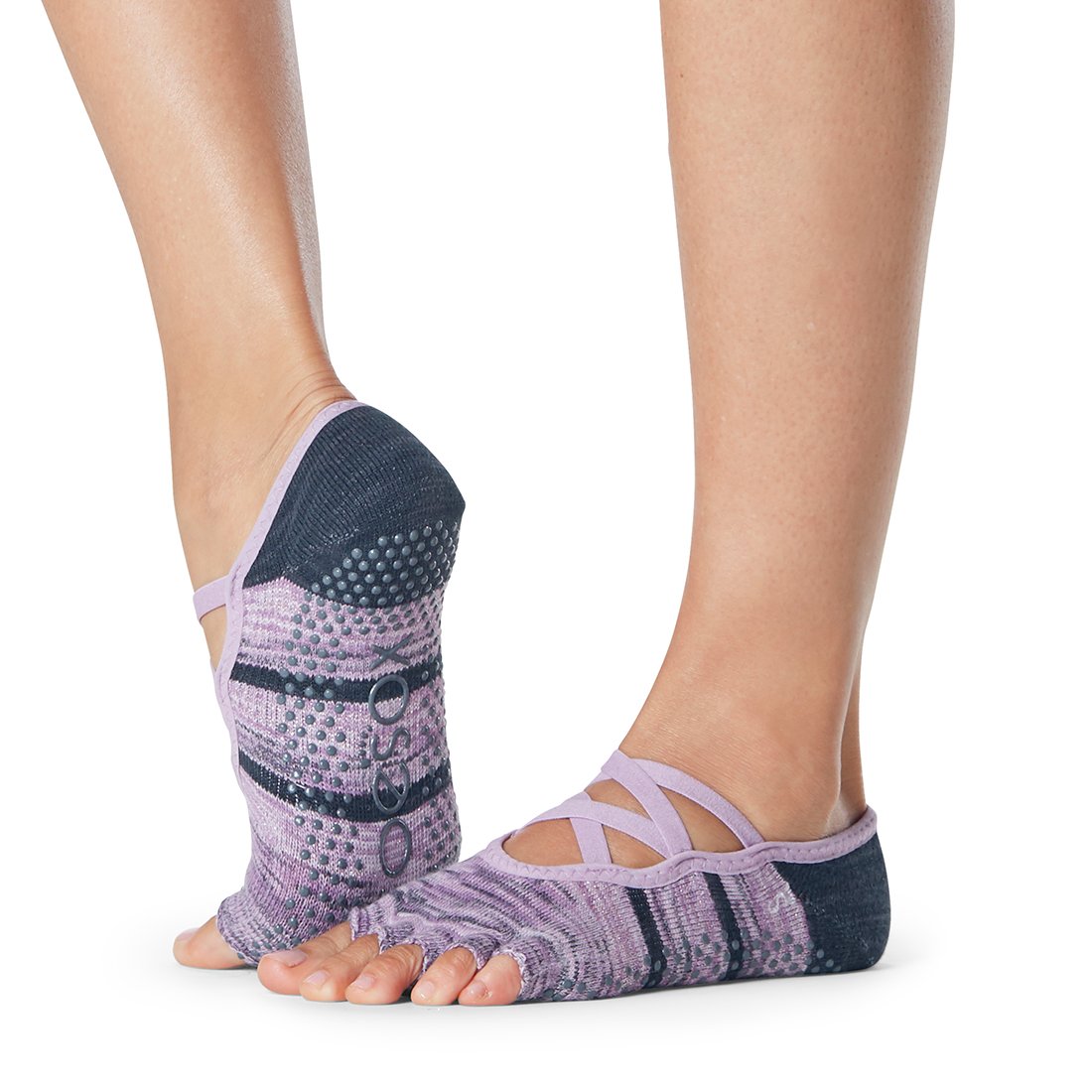 ToeSox Half Toe Elle Grip Socks - Non-Slip Yoga & Pilates Socks for Women - Perfect for Barre, Dance, and Fitness Classes