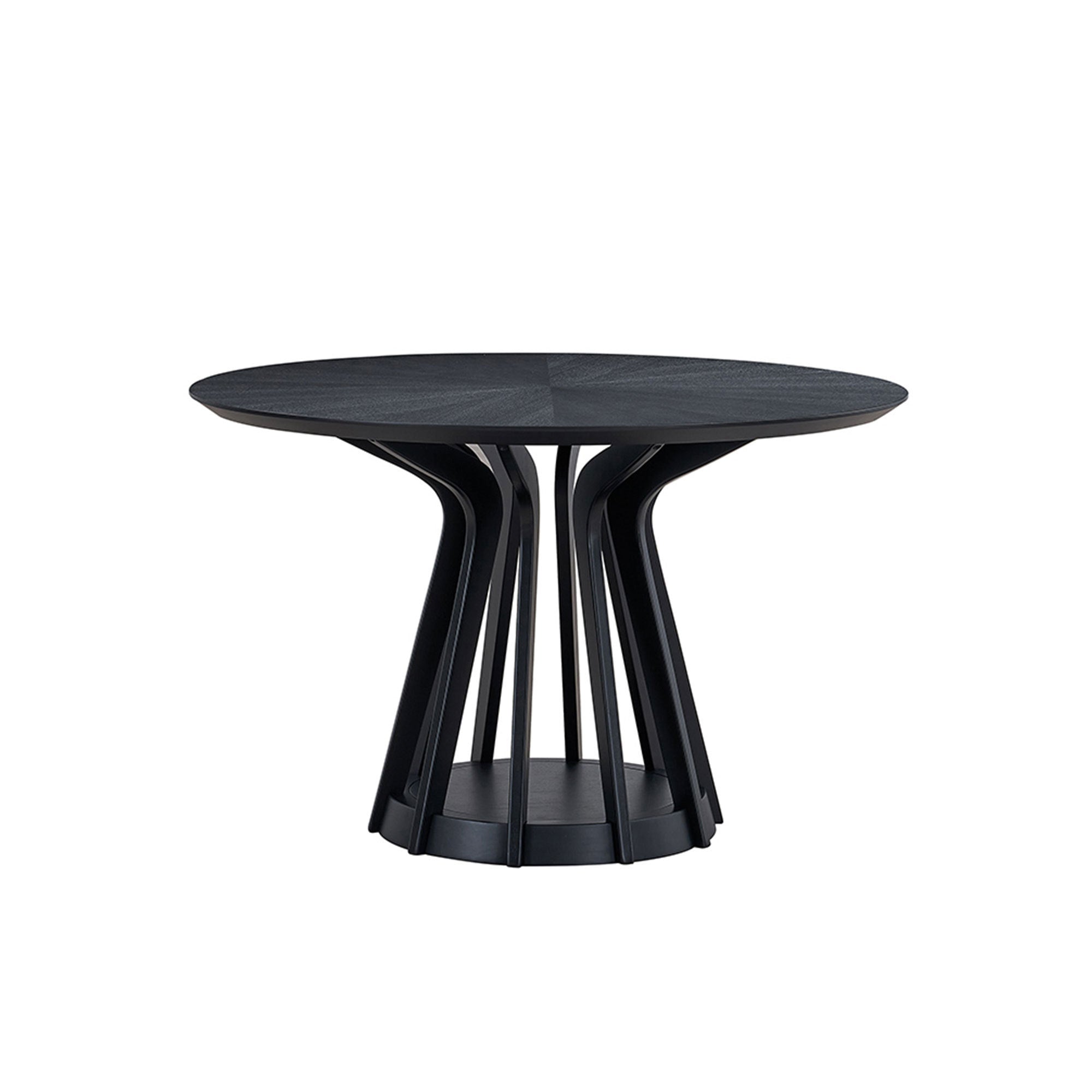 (1 Table + 4 Chairs) 5-Piece Modern Wooden Dining Table Set with Upholstered Chairs - Round Kitchen Table & Sturdy Black Legs for Living Room, Restaurant & Home Decor | Perfect for Family Dinners, Entertaining Guests & Small Space Dining