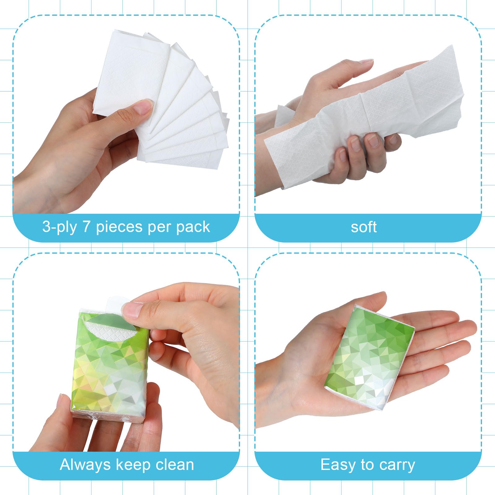 Yinder 120-Pack Travel Size Pocket Tissues | 3-Ply Soft Facial Tissues Bulk | Geometric Design Small Wallet Tissues for Travel, Business, School, Office, Car & Wedding | Fresh Scent | Perfect for On-the-Go, Daily Use & Special Occasions