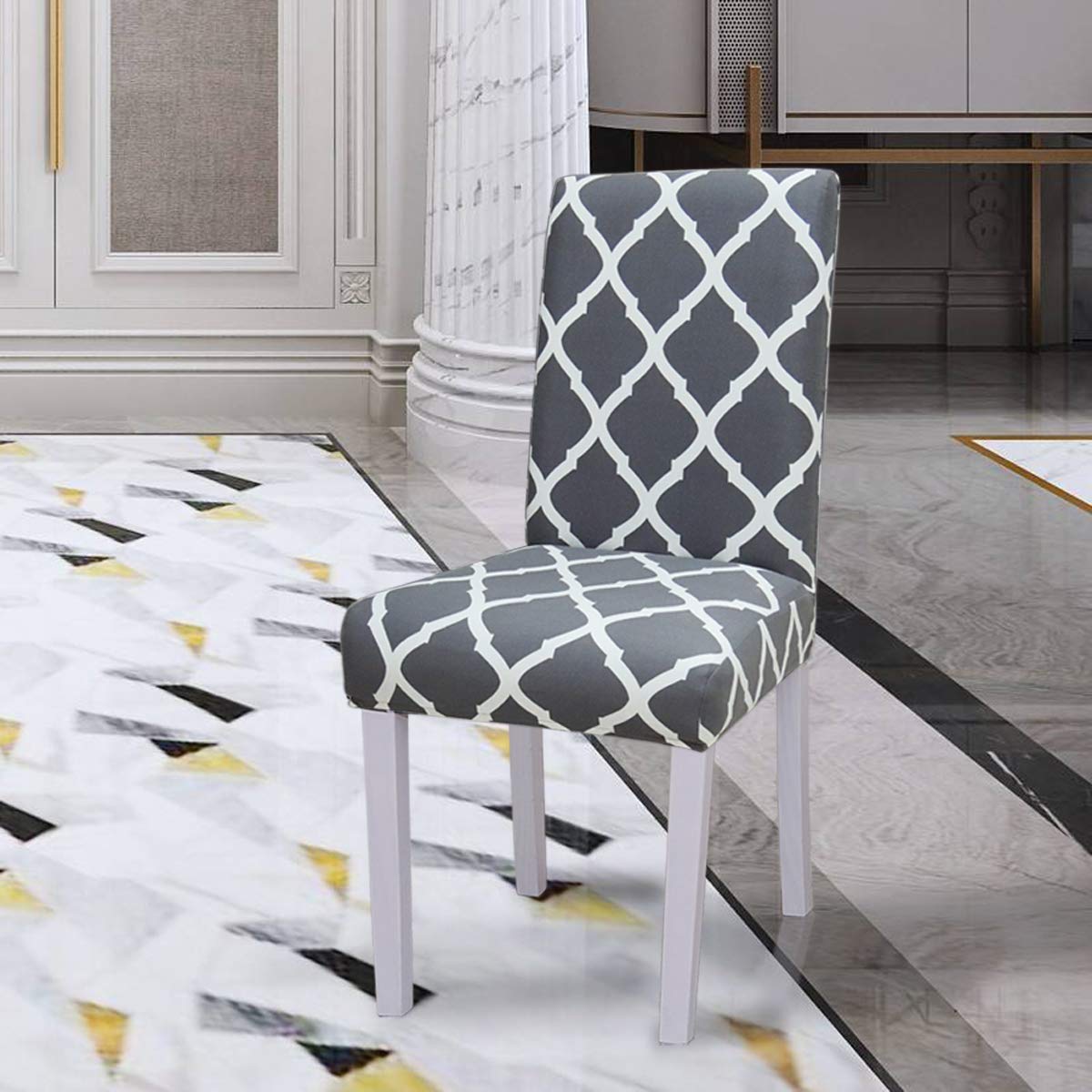Stretch Dining Chair Covers - Washable & Removable Slipcovers for Parson Chairs (Set of 2) | Perfect for Dining Room, Party, Banquet, Hotel & Wedding Ceremonies | Style 18