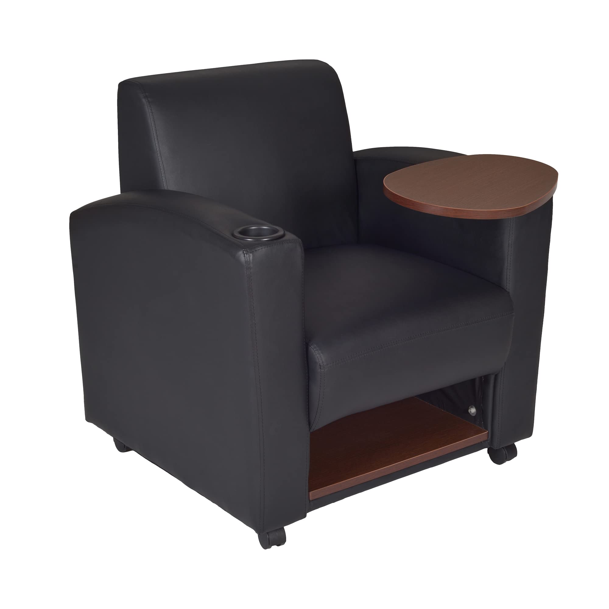 Regency Nova Side Chair with Tablet Arm & Underseat Storage - Set of 2 Black/Java - Perfect for Home Office, Study Room & Small Spaces