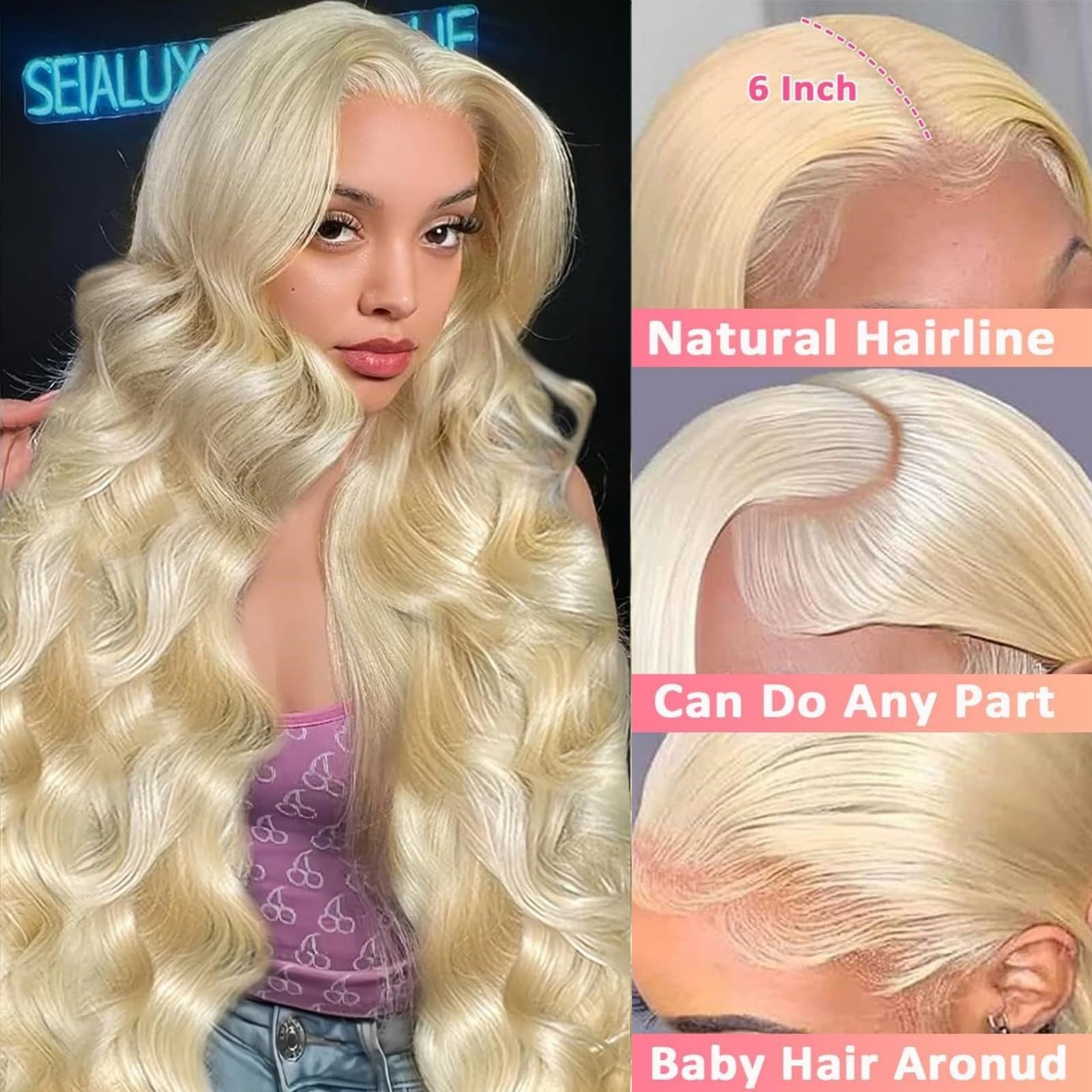 30 Inch 613 Blonde Human Hair Lace Front Wig - 210% Density 13x6 HD Lace Frontal with Pre-Plucked Baby Hair & Body Wave Texture | Perfect for Daily Wear, Cosplay, and Special Occasions