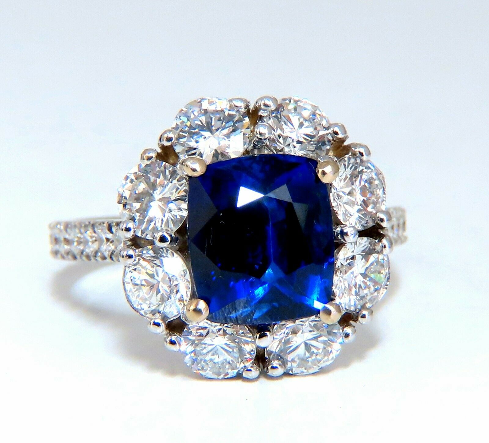 GIA Certified 5.48ct Natural No Heat Royal Blue Sapphire Ring with Halo Setting | Premium Engagement & Wedding Jewelry for Women | Perfect for Proposals, Anniversaries & Special Occasions