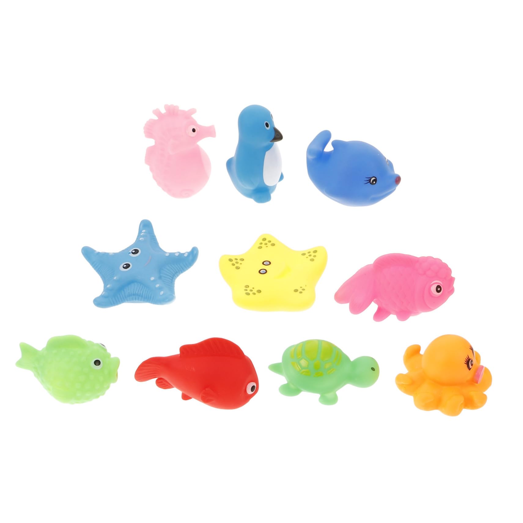 DRESSOOS 10pcs Ocean Animal Pool Float Toys - Water Floating Bath Toys for Toddlers 1-3 Years, Fun Rubber Swimming Pool Toys for Kids - Perfect for Summer Pool Parties, Baby Bath Time & Backyard Water Play