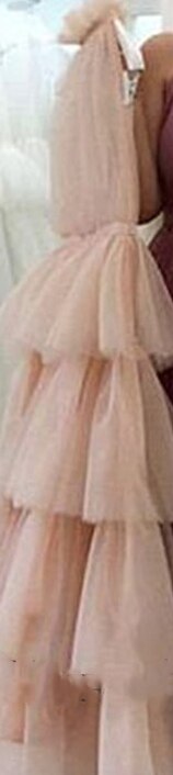 Serene Hill Blush Pink A-Line Evening Dress - Sleeveless Tiered Formal Gown for Prom, Wedding & Special Occasions | Simple Ankle-Length Design 2025 LA70700