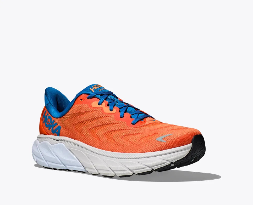 HOKA Arahi 6 Running Shoes for Men - Vibrant Orange/Coastal Sky - Lightweight Stability Sneakers for Road Running, Jogging & Daily Workouts