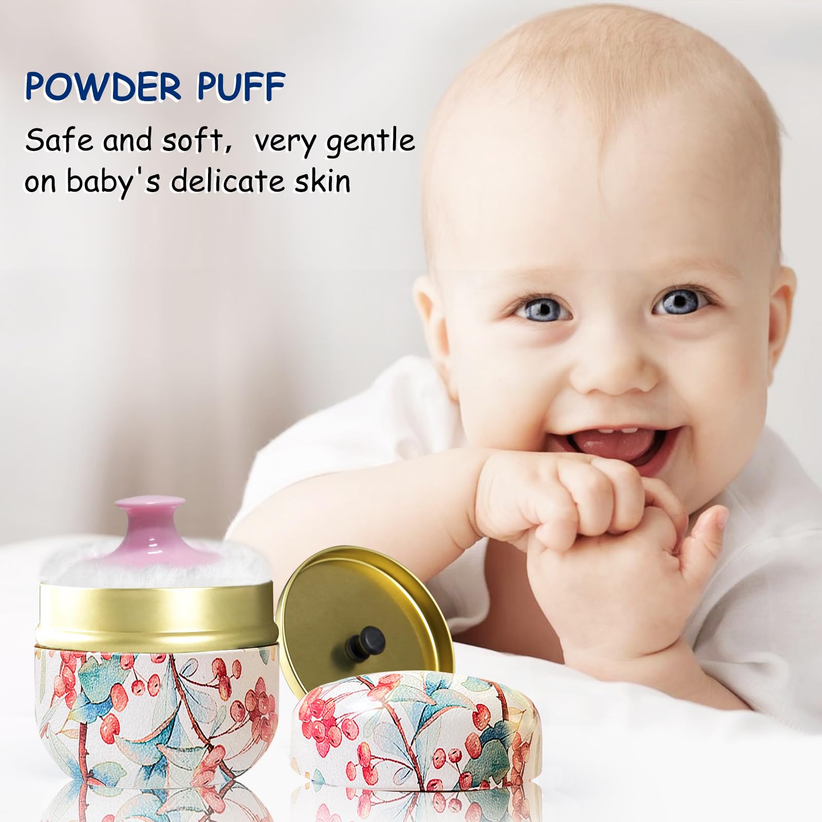 Premium Body Powder Puff & Compact Case - Talc-Free Dusting Powder Applicator for Women, Travel-Friendly Bath Powder Container with Soft Puff (Ormosia) - Ideal for Post-Shower, Gym & On-The-Go Touch Ups