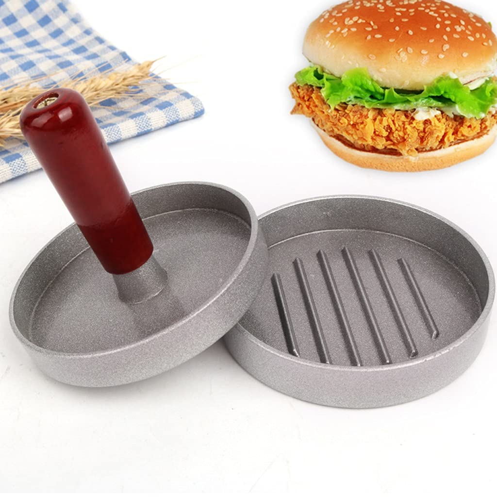 Stainless Steel Burger Press & Patty Maker Set - 2-Piece Aluminum Alloy Hamburger Mold for Beef, Meat - Perfect for BBQ, Grilling & Home Cooking