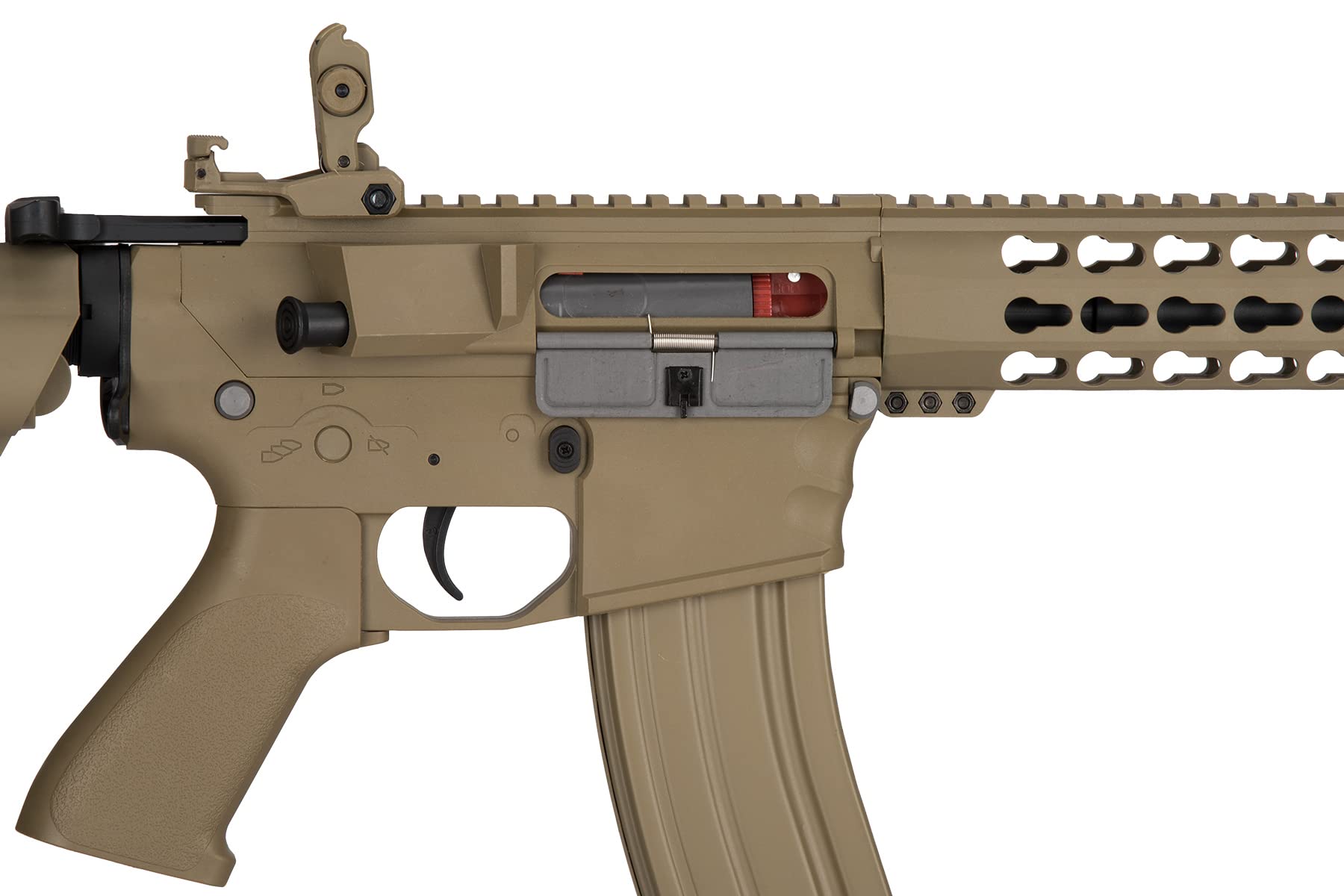 Lancer Tactical GEN 2 M4 Custom Body AEG Metal Gear Electric Airsoft Rifle - Tan | High Performance Airsoft Gun for Outdoor Combat & Tactical Training