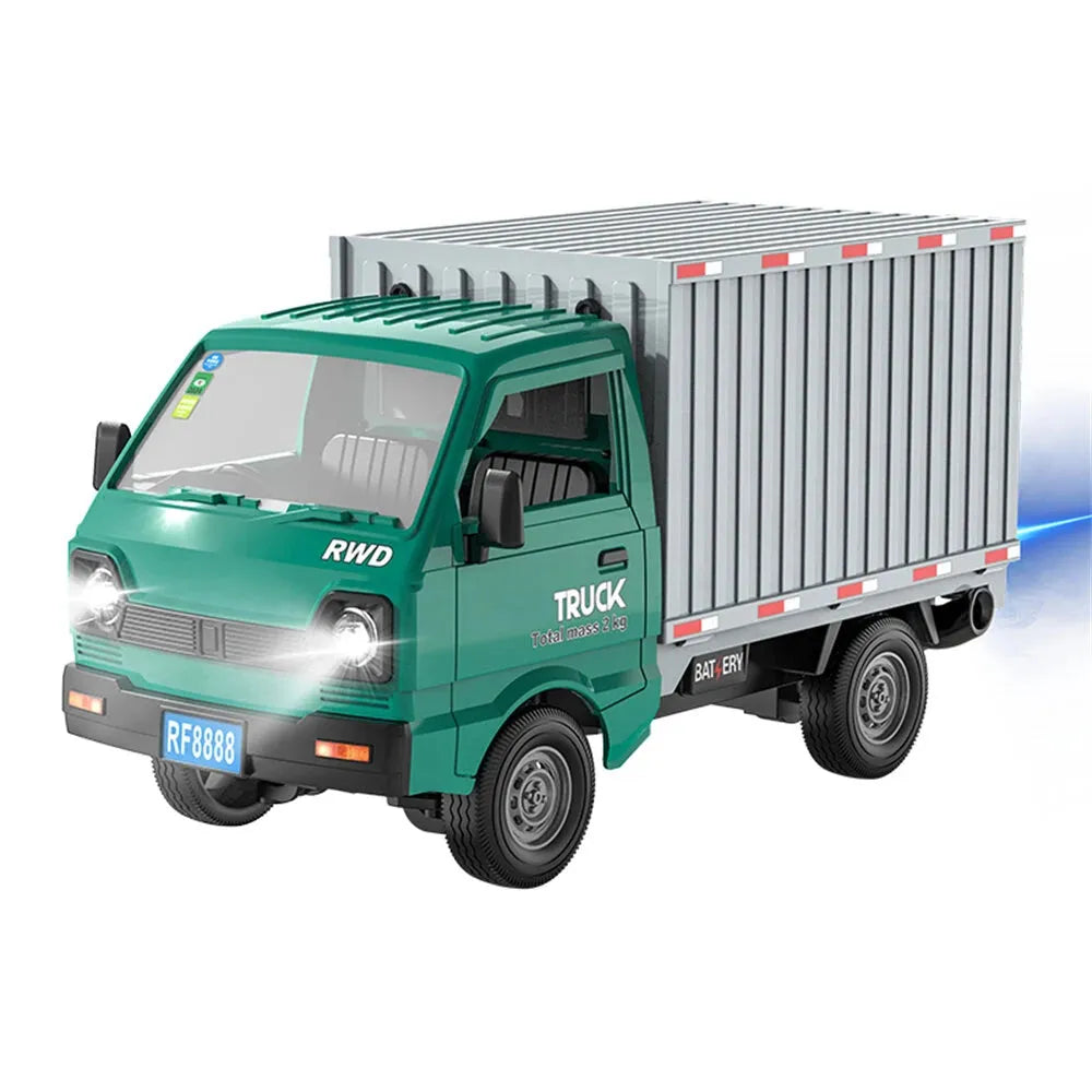 KFPLAN KF21 1/16 Scale 2.4Ghz 2WD Remote Control RC Van Toy with LED Lights & Spray Function - Ready-to-Run (RTR) for Kids | Outdoor Play, Birthday Gifts, Racing Competition