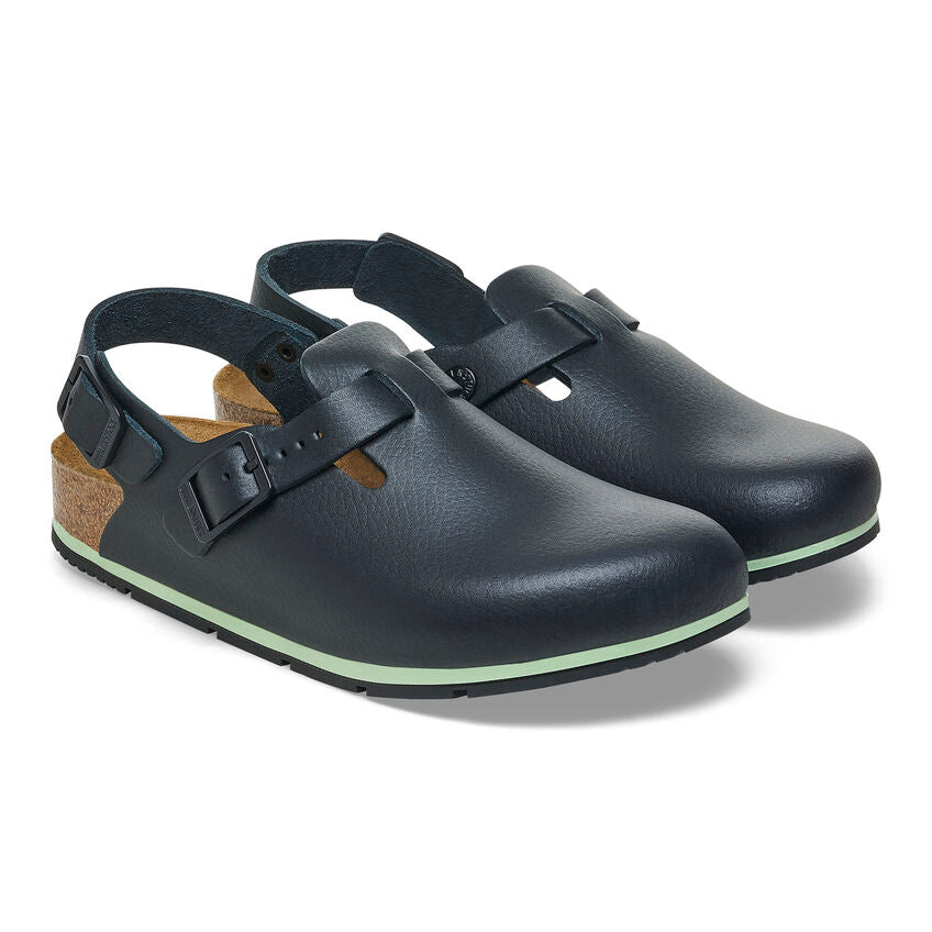 Birkenstock Tokio Pro Leather Shoes for Men & Women - Black Leather Slip-Resistant Work Shoes for Nurses, Chefs & Professionals - Comfortable & Durable Footwear for Healthcare, Restaurant & Industrial Work