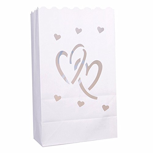 Fascola 20-Pack Heart Paper Lanterns for Wedding & Beach Decor