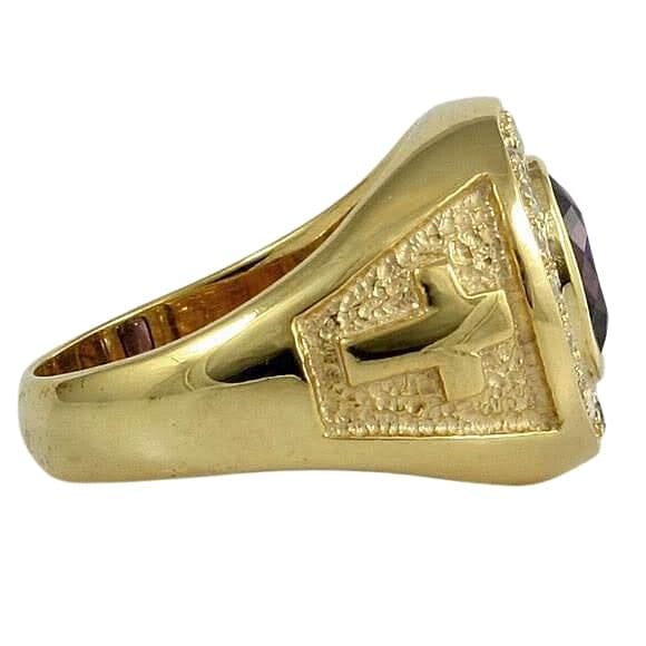 Amethyst Diamond Bishop Ring for Men - Elegant Purple Gemstone Jewelry for Gifts, Weddings & Special Occasions