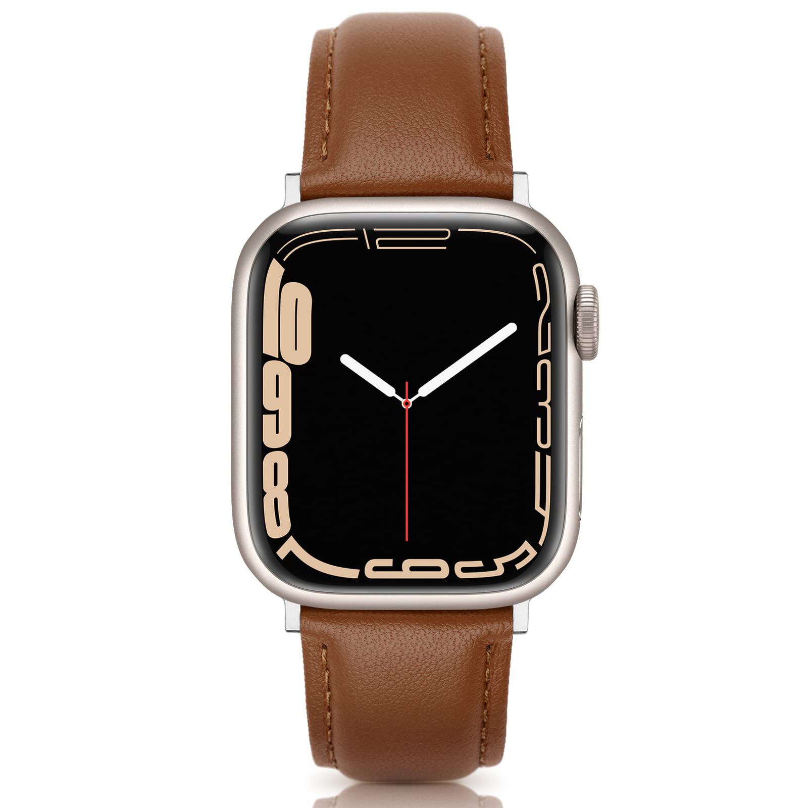 Genuine Leather Band for Apple Watch Series 10/9/8/7/6/5/4/3/2/1/SE - Soft Replacement Strap Compatible with 38mm 40mm 41mm 42mm iWatch - Women's Fashion Accessory for Workout, Office & Daily Wear