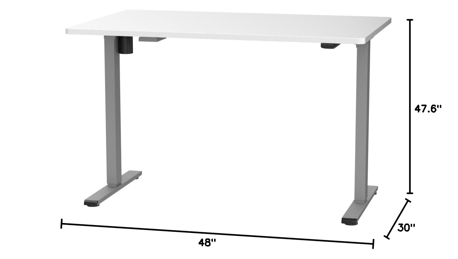 FlexiSpot EN1 Electric Standing Desk 48 x 30 Inches - Height Adjustable Workstation with Seamless White Desktop & Silver Frame (2 Packages) | Perfect for Home Office, Gaming Setup & Remote Work