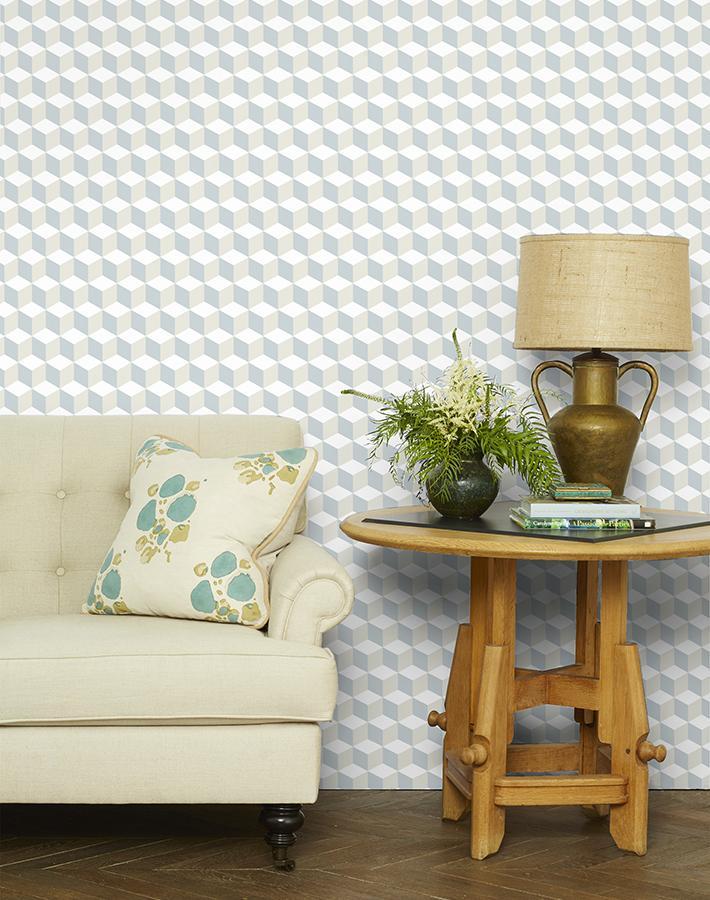 Wallshoppe 'Ice Cubist' Elephant Wallpaper - Modern Geometric Animal Print for Nursery, Living Room & Home Decor