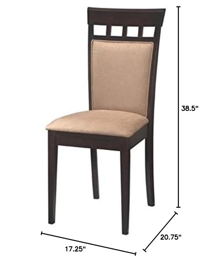 Coaster Gabriel Upholstered Dining Side Chairs - Set of 2 in Cappuccino & Tan | Comfortable Kitchen & Dining Room Seating for Family Meals & Entertaining