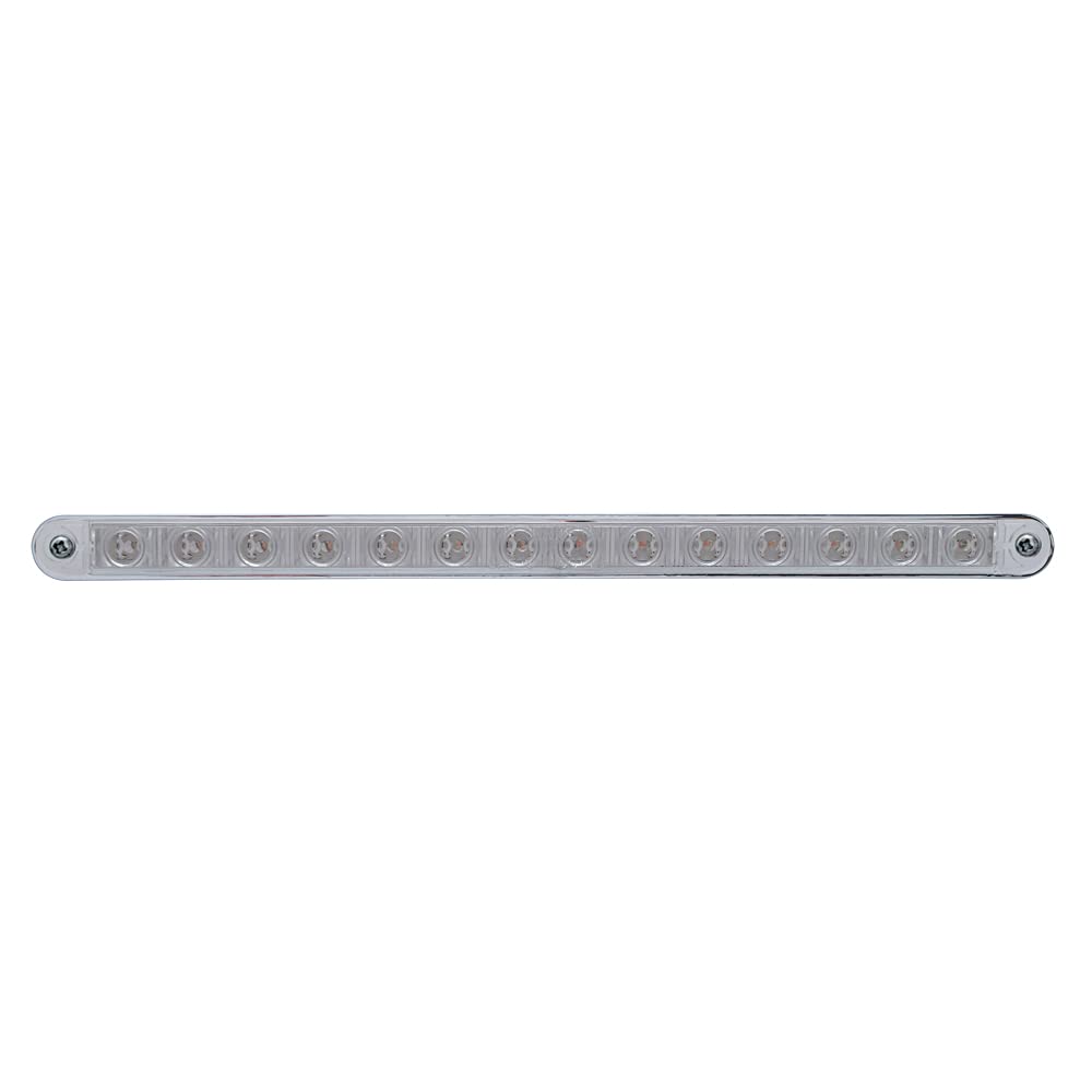 United Pacific 39609 14 LED Red Brake Tail Turn Signal Light Bar with Bezel - Clear Lens for Trucks, Trailers & RVs (12
