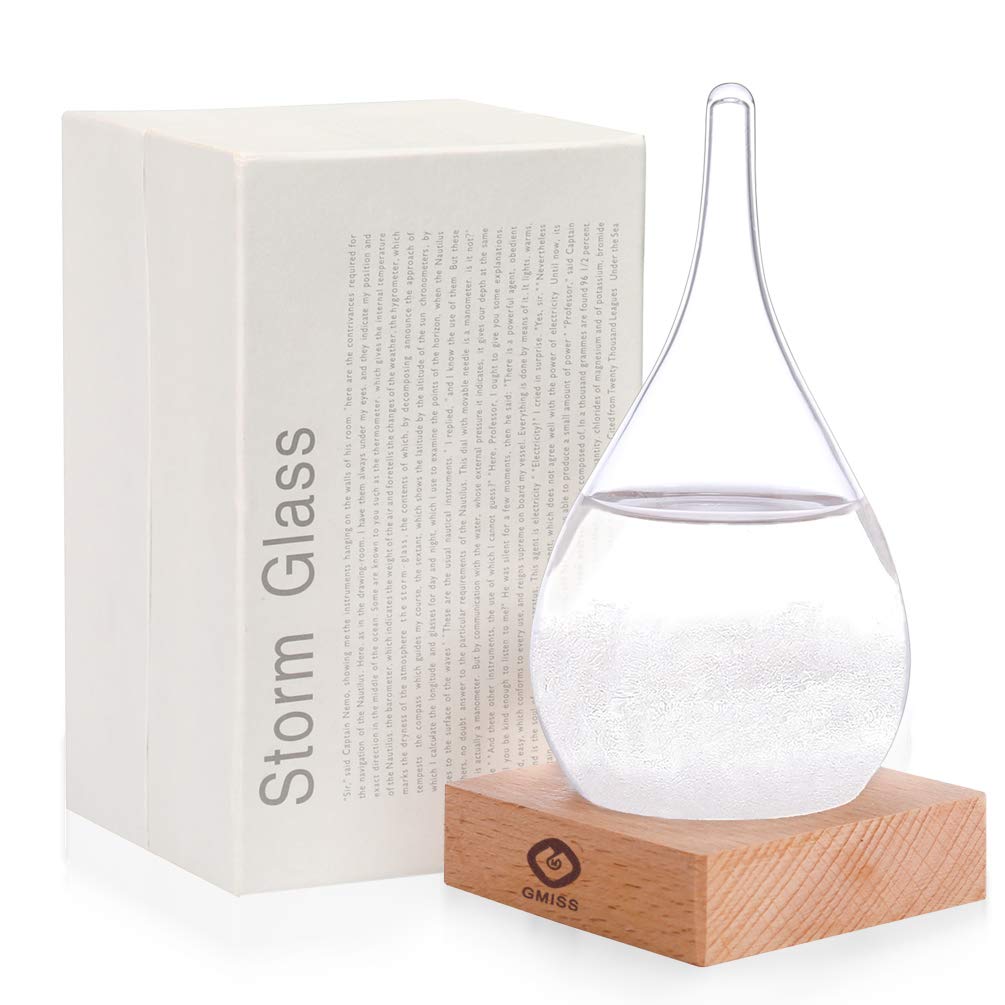 Storm Glass Weather Predictor - Nordic Style Decorative Water Drop Barometer for Home & Office | Perfect for Weather Enthusiasts, Unique Gift Idea & Scientific Decor