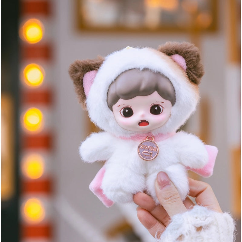 Baby Zoraa Fluffy Cabin Series Vinyl Plush Secret Pinky Meow Cat Stuffed Animal Toy (1/72 Scale) - Perfect for Kids' Bedroom Decor, Birthday Gifts & Kawaii Collectors