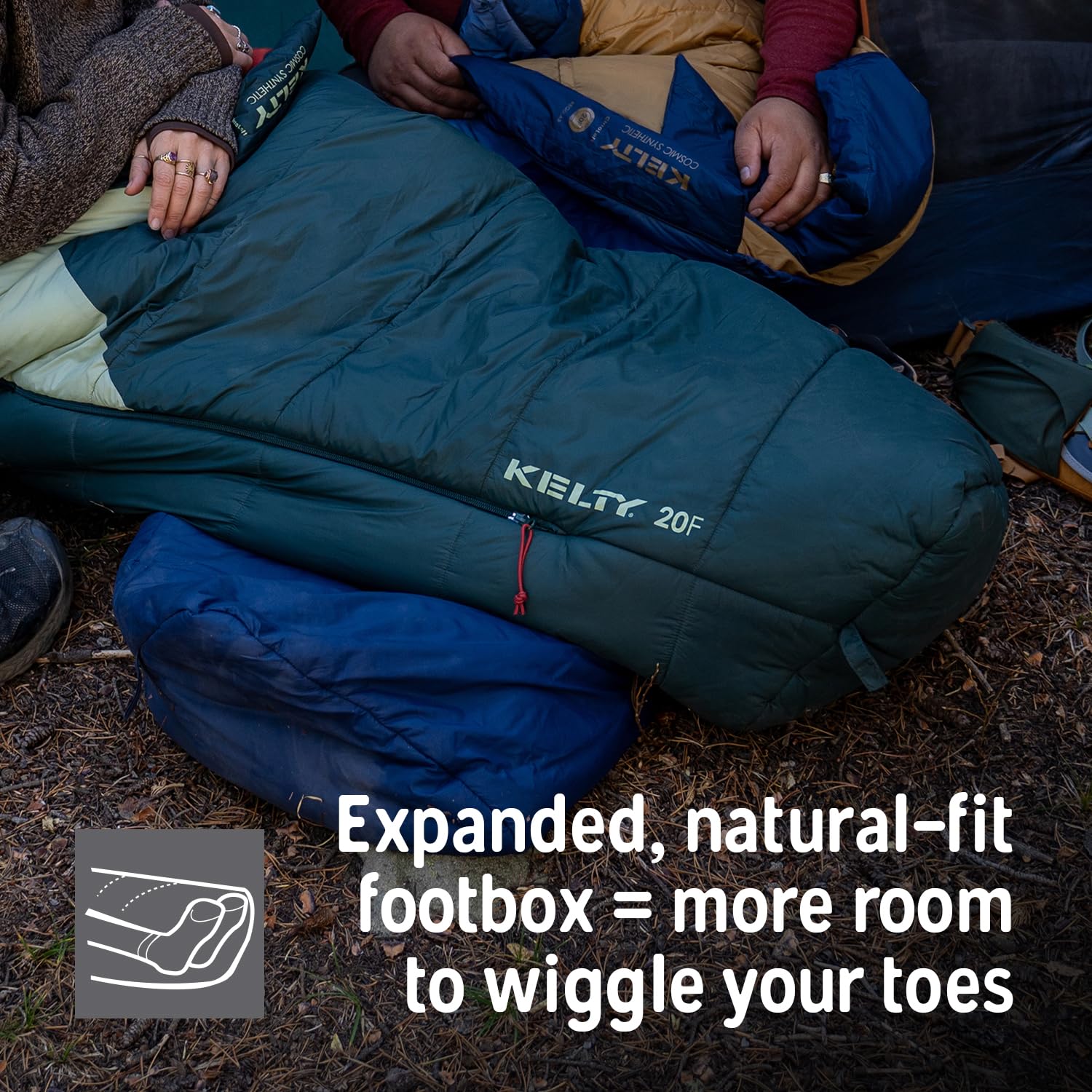 Kelty Cosmic Synthetic Fill 20 Degree Backpacking Sleeping Bag – Lightweight, Water-Resistant, Compression Straps & Stuff Sack Included – Perfect for Camping, Hiking & Outdoor Adventures