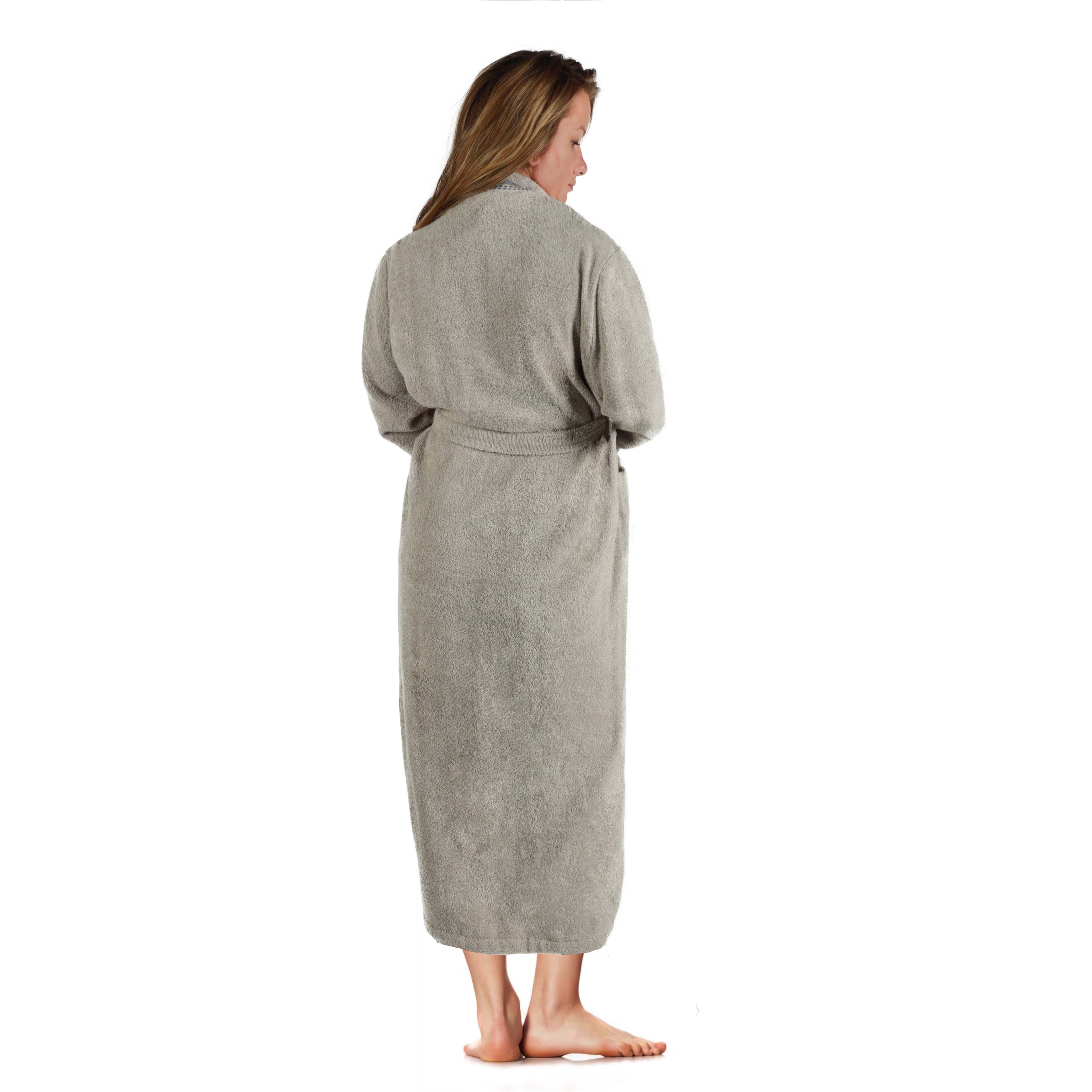 Unisex Cotton Terry Kimono Bathrobe with Embroidery - Soft & Absorbent Bath Robe for Spa, Hotel, Home Relaxation & Gift Giving