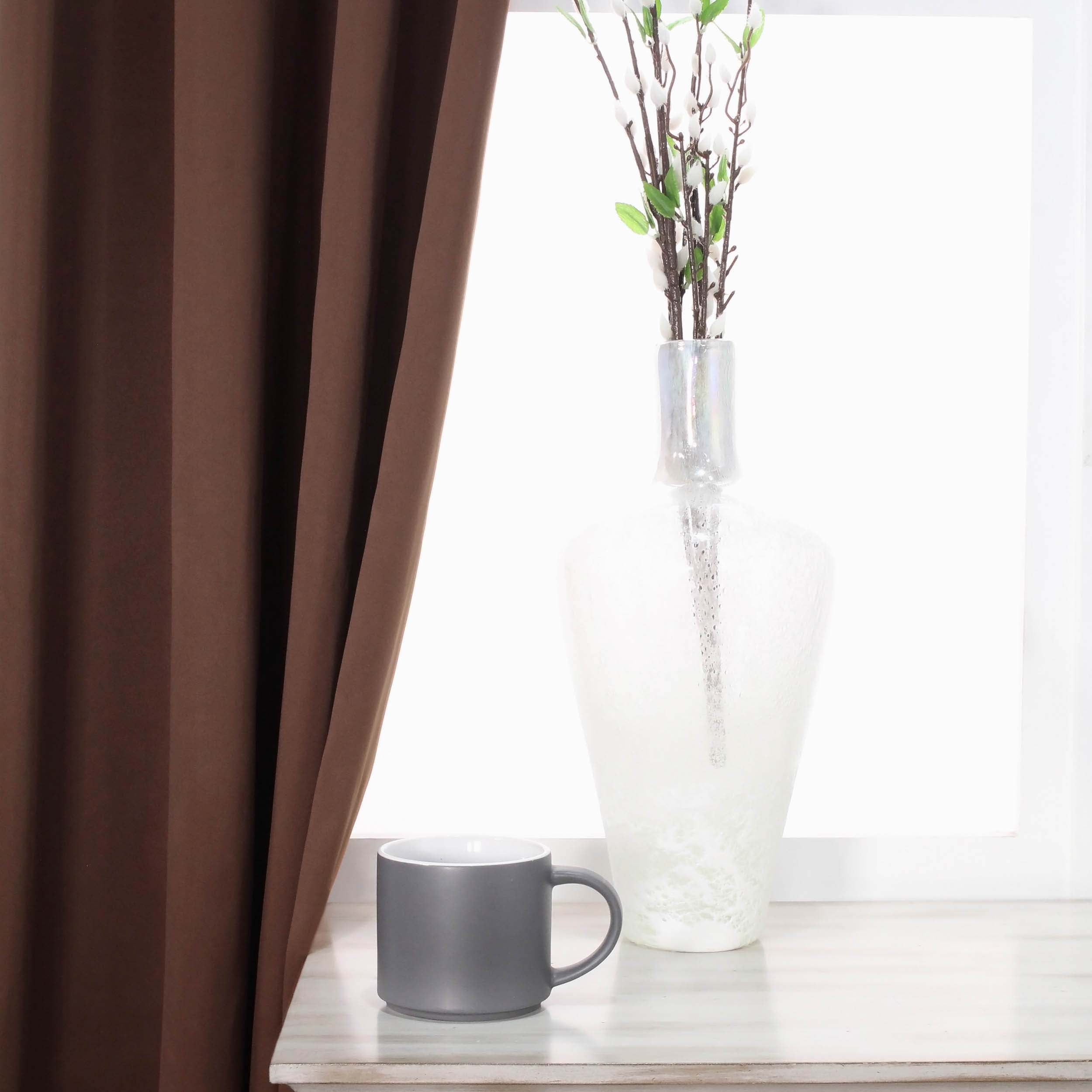 Solid Classic Modern Grommet Blackout Curtain Set - Thermal Insulated Window Drapes for Living Room & Bedroom - Noise Reducing & Light Blocking for Better Sleep