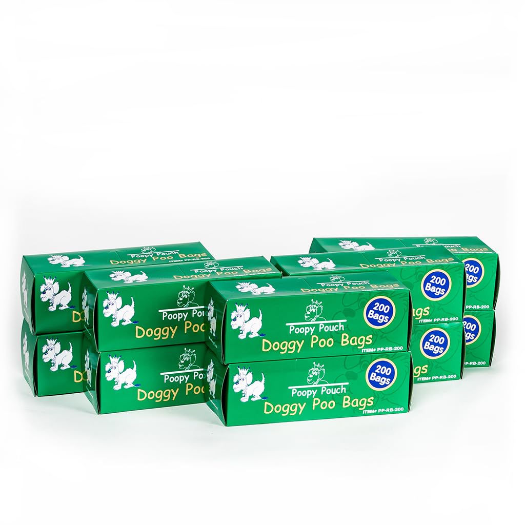 2000 Count Universal Pet Waste Bags - 10 Rolls of 200 Biodegradable Dog Poop Bags for Dogs & Cats - Durable Leak-Proof Design for Walking, Hiking & Park Cleanup
